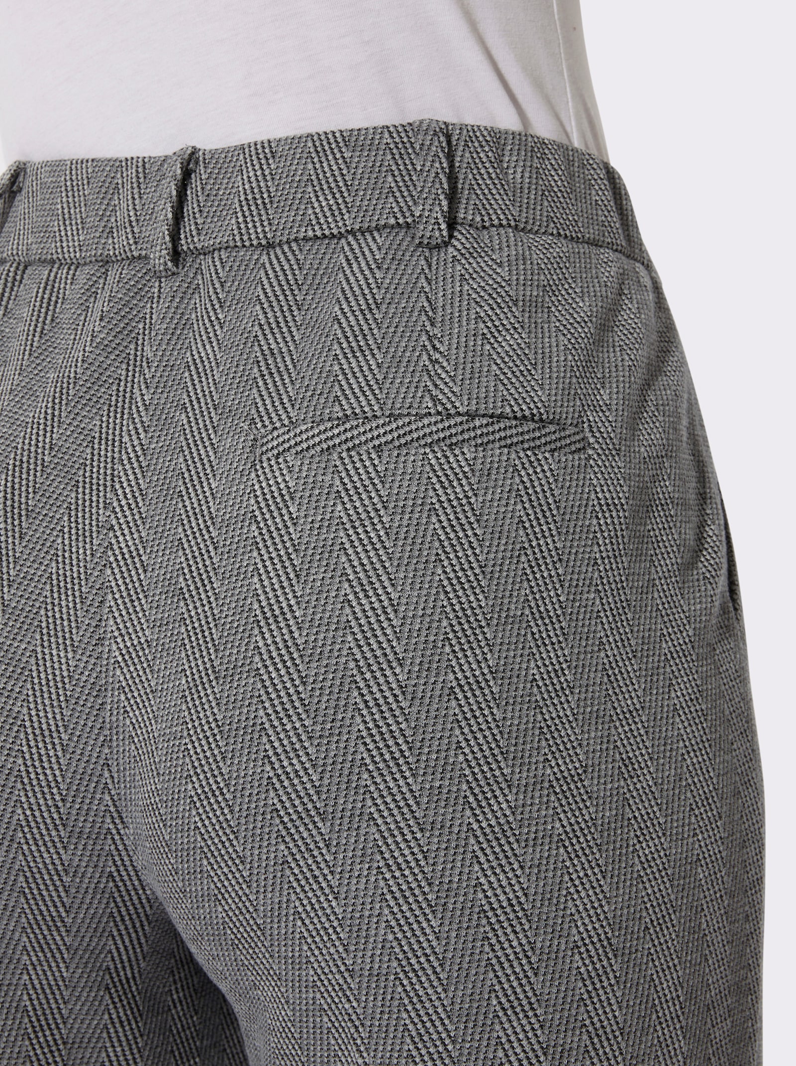 Jerseyhose mit modisch weiten Beinen - grau-anthrazit-gemustert