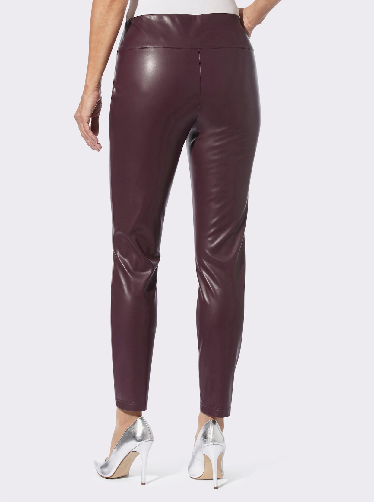 Lederimitat-Leggings - burgund