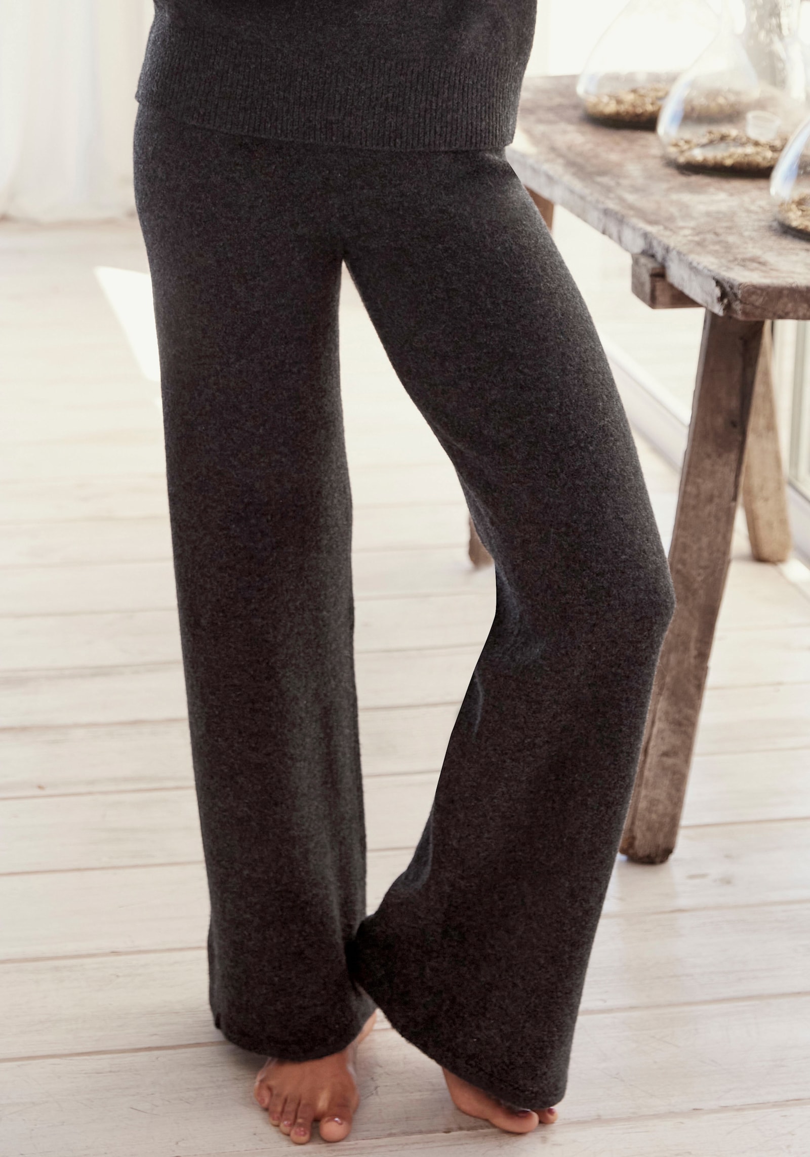 LASCANA Strickhose - anthrazit