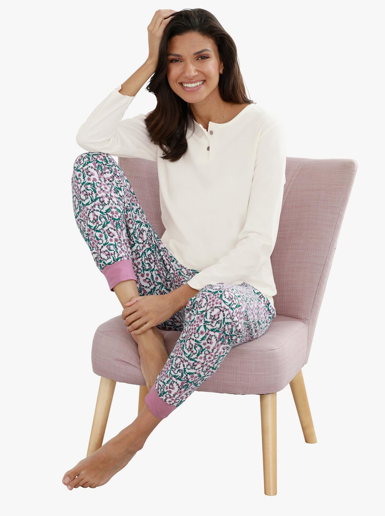Pyžamové nohavice - Staroružové kvety