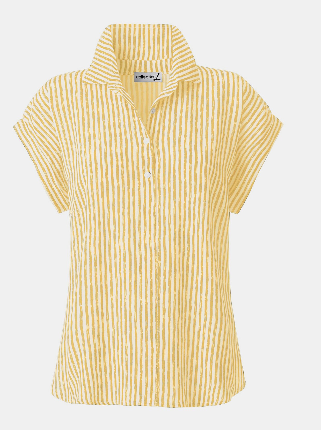 Comfortabele blouse - geel gestreept