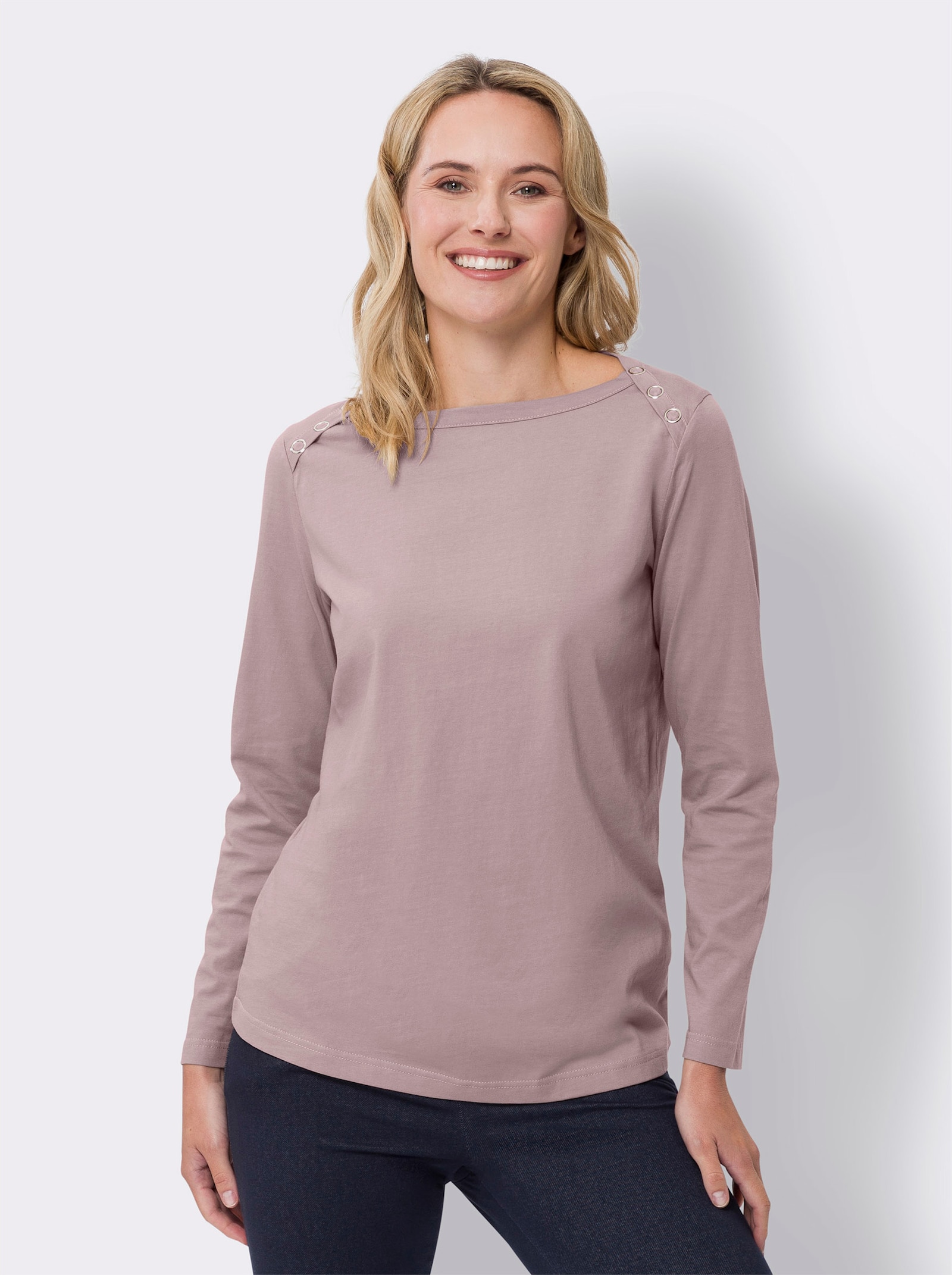 Tričko, dl.ruk., očká - hnedofialová