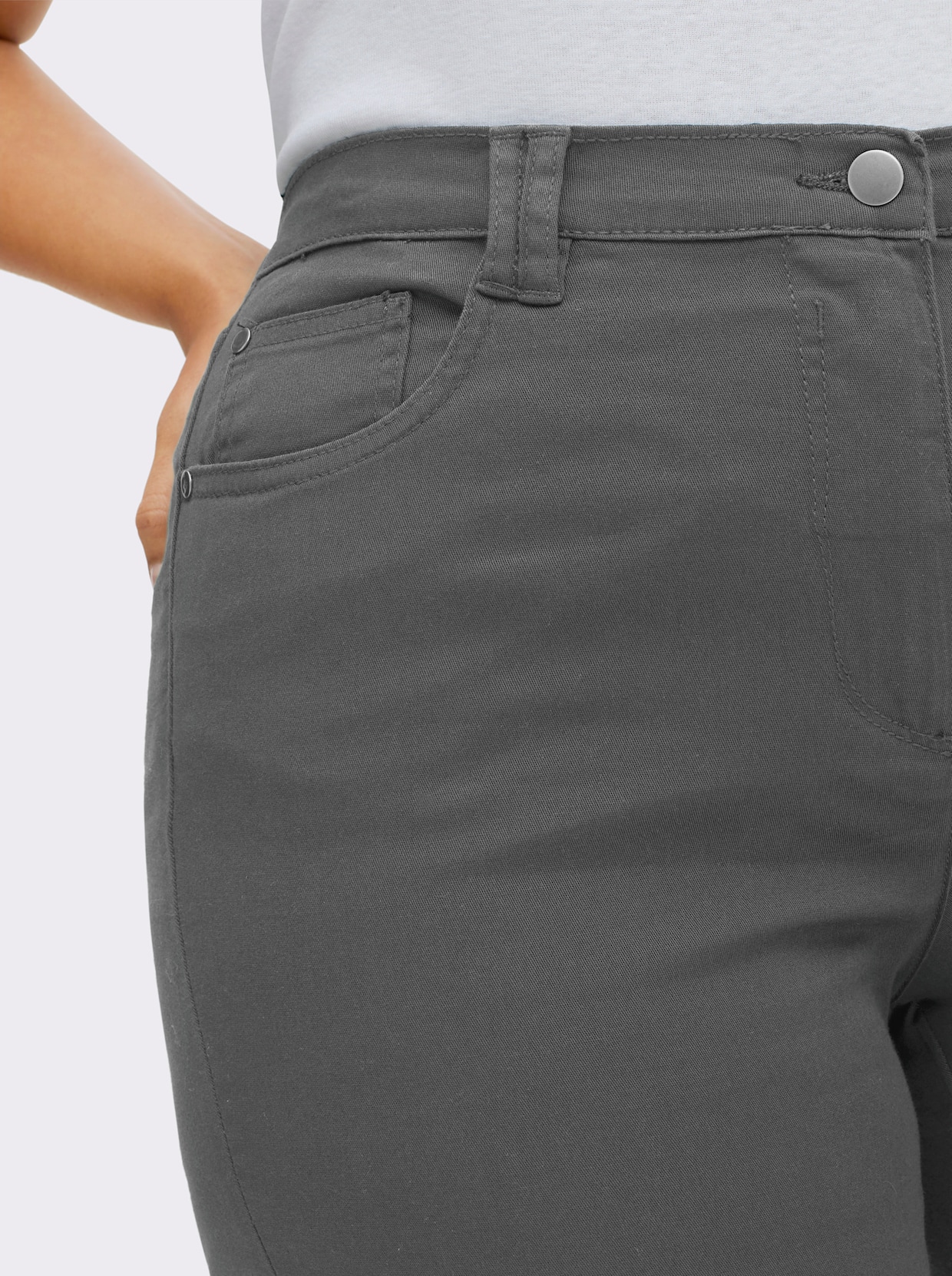 Jeans mit weitem Bein - grey denim