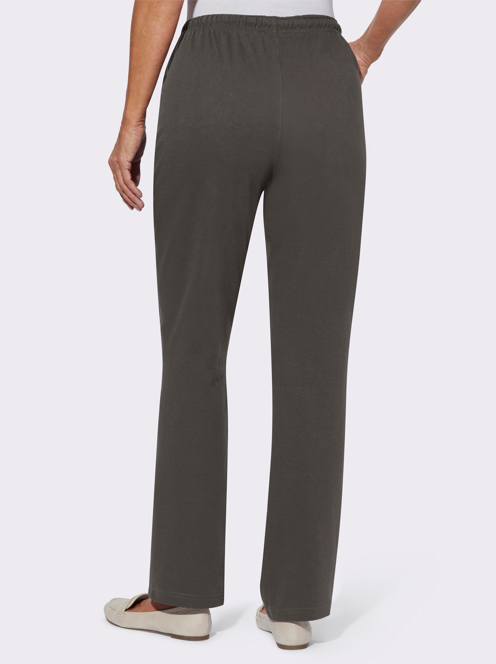 Jerseyhose mit Tunnelzug und Bindeband - graphit