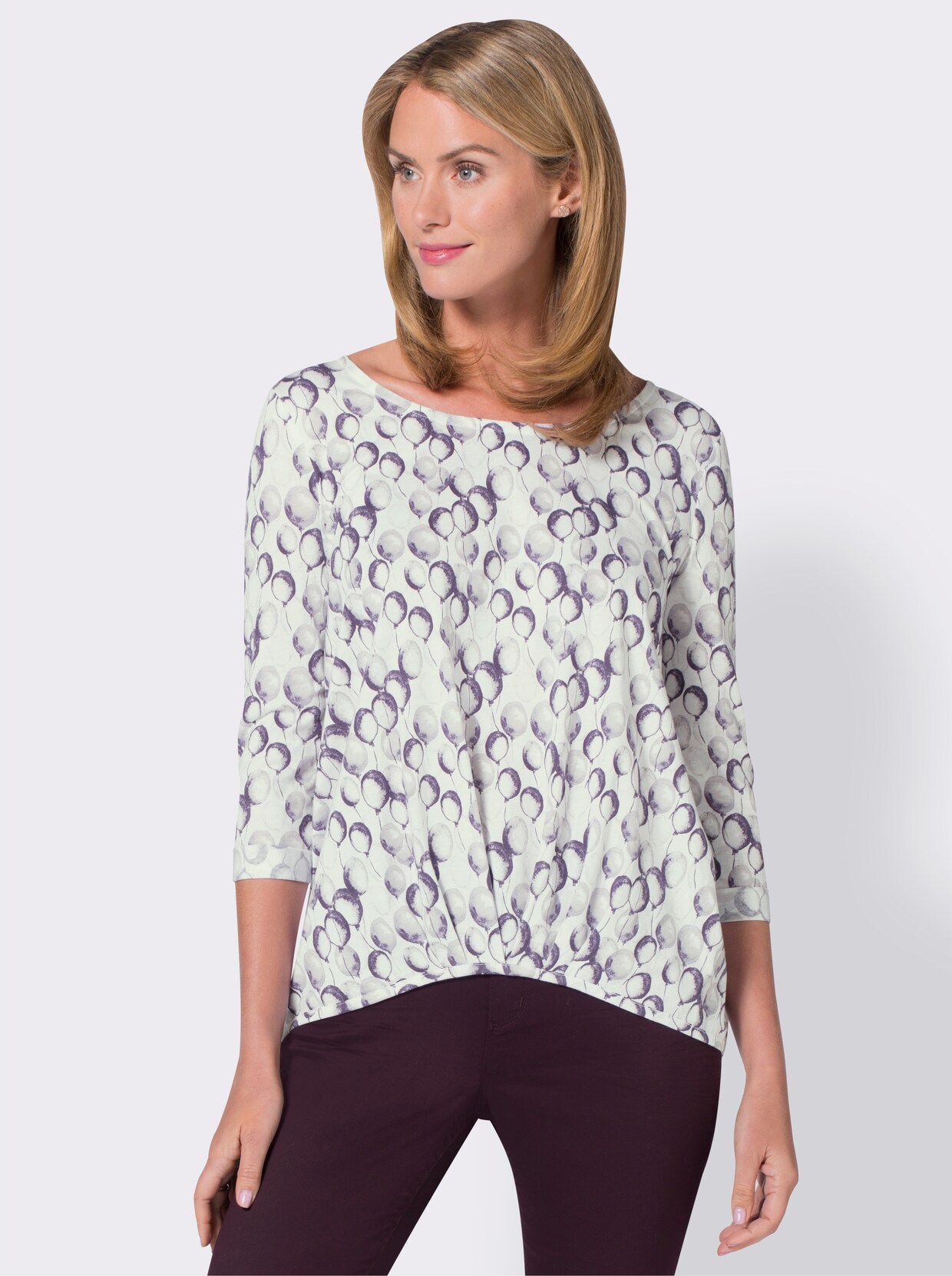 Print-Shirt - violett-gemustert
