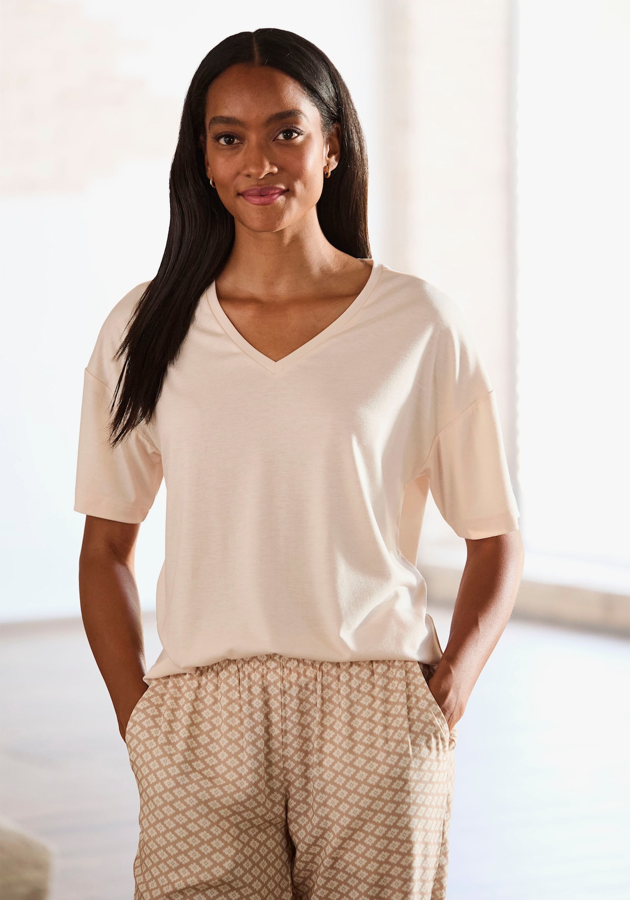 LASCANA Haut de pyjama - beige