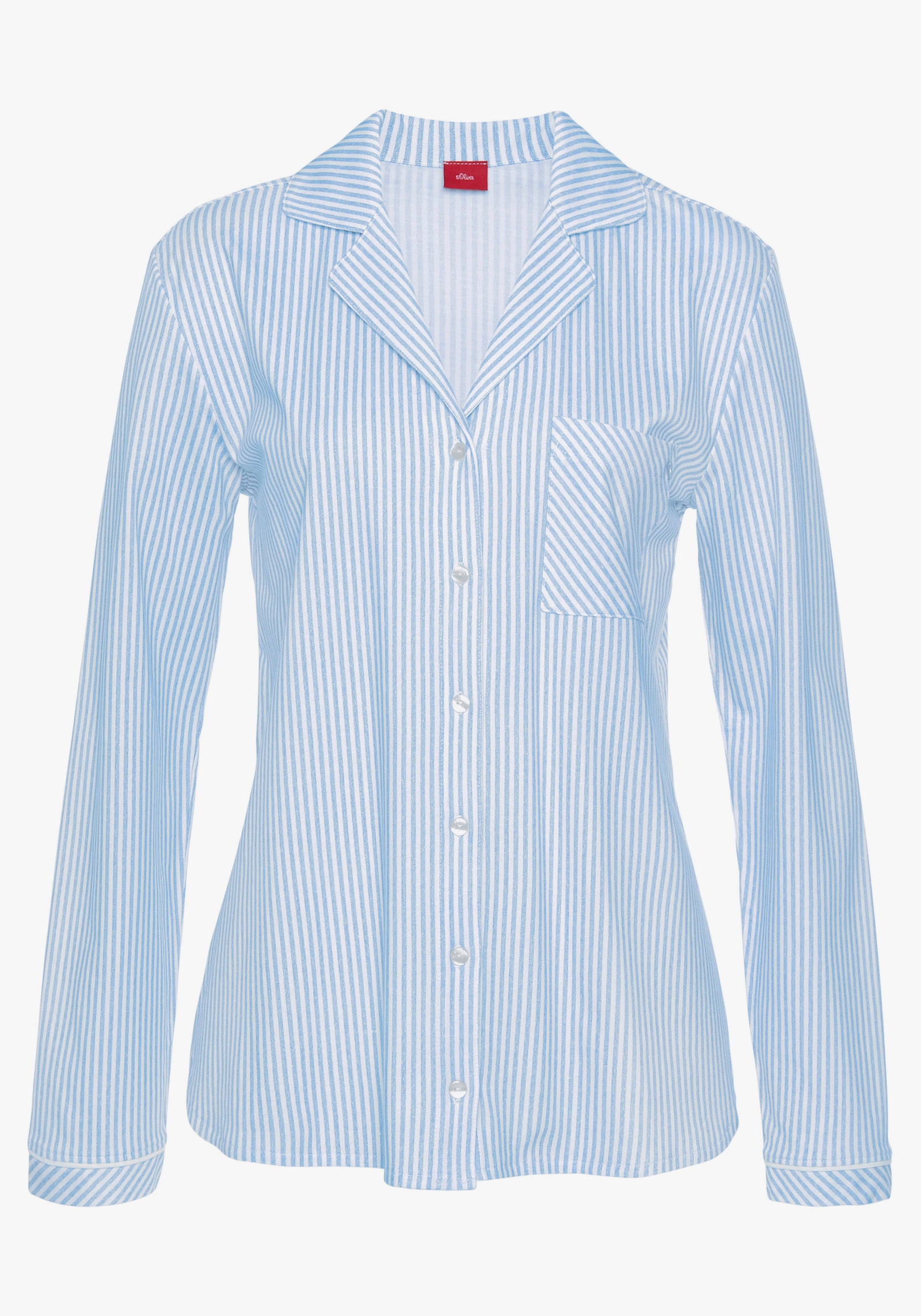 s.Oliver Haut de pyjama - bleu ciel à rayures