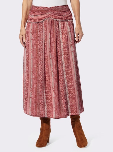 Rok met print - rozenhout/cognac bedrukt