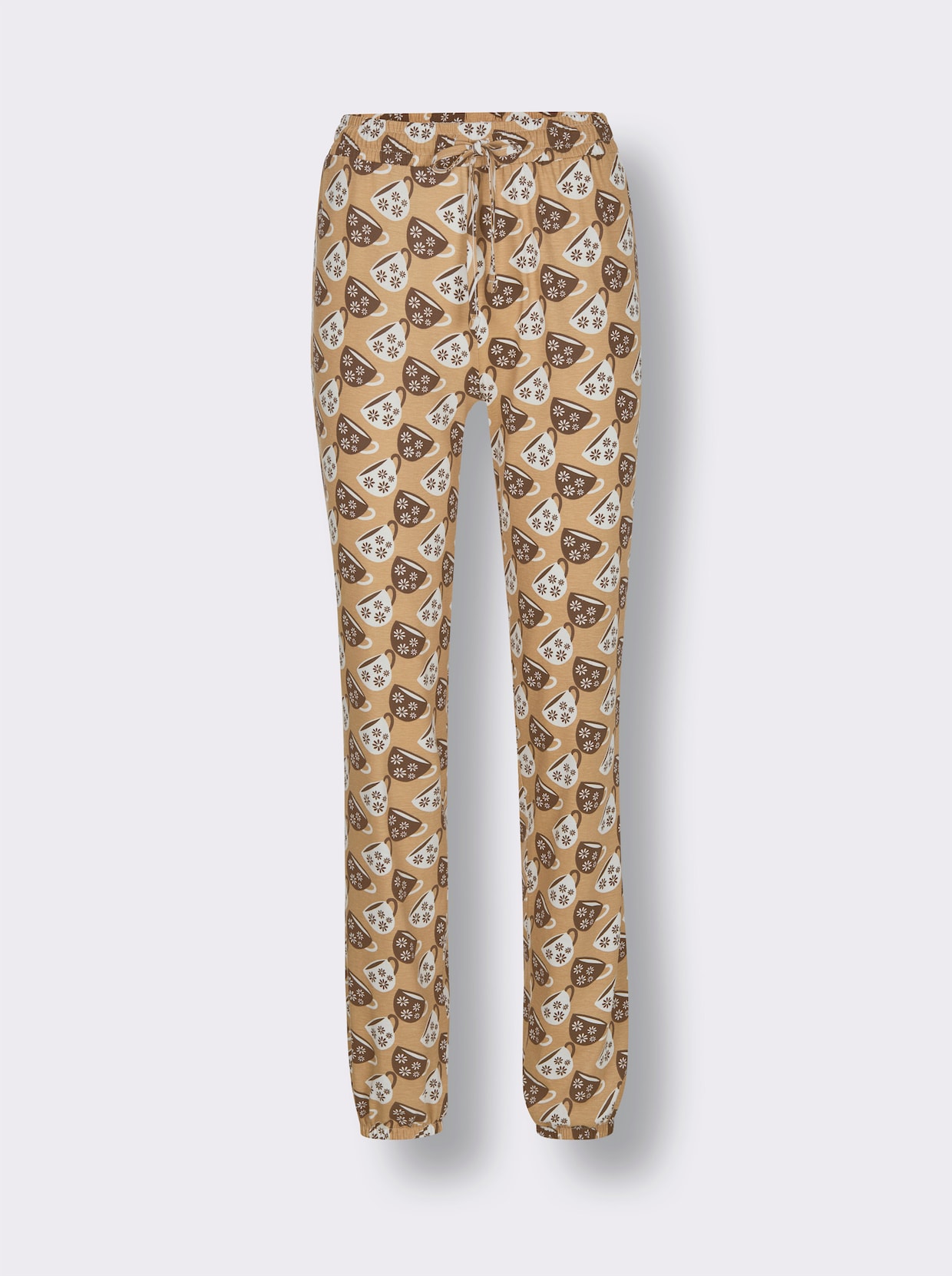 wäschepur Schlafanzug-Hose - camel-schoko-bedruckt