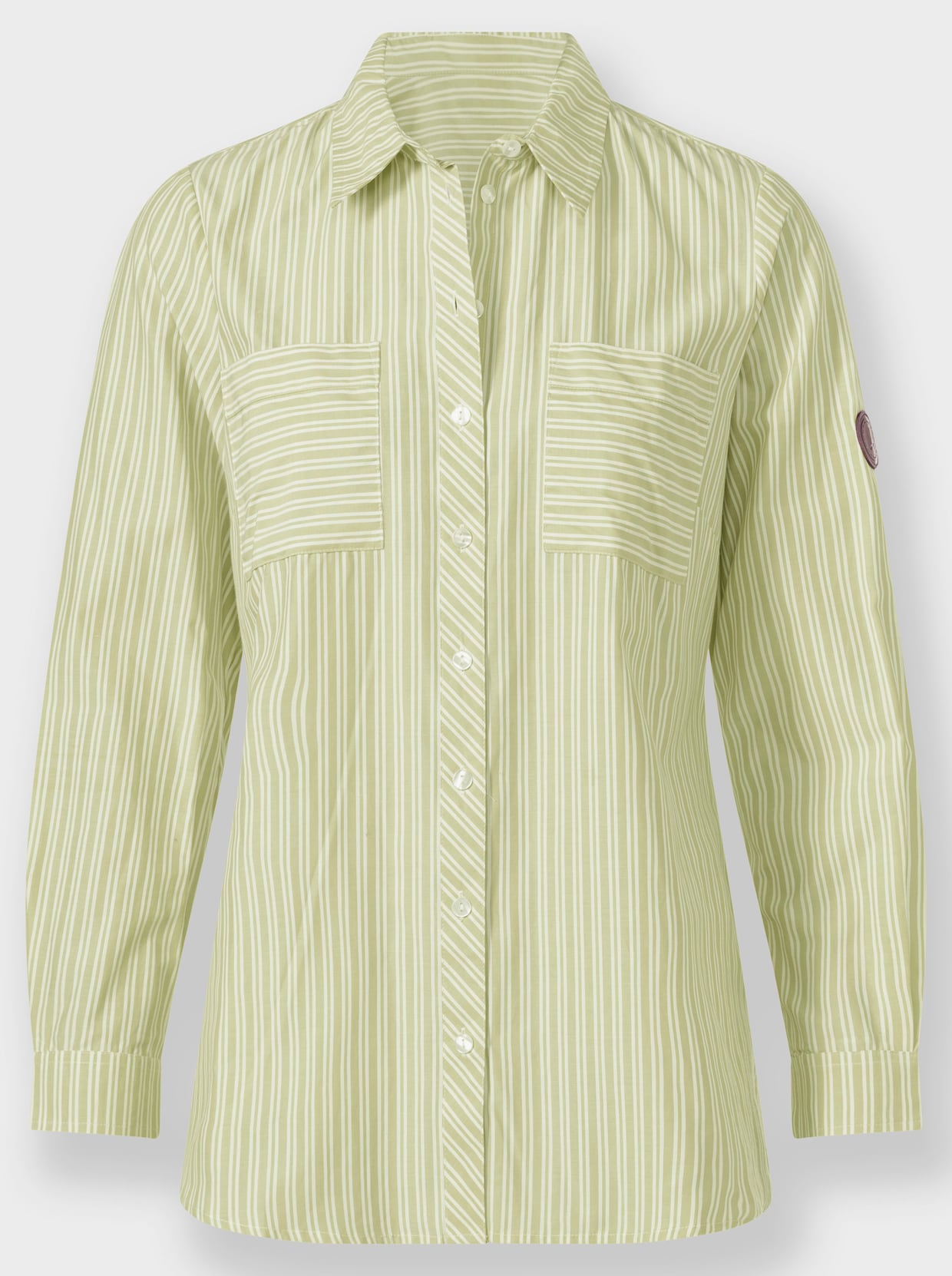 Gestreifte Bluse - pistazie-weiss-gestreift