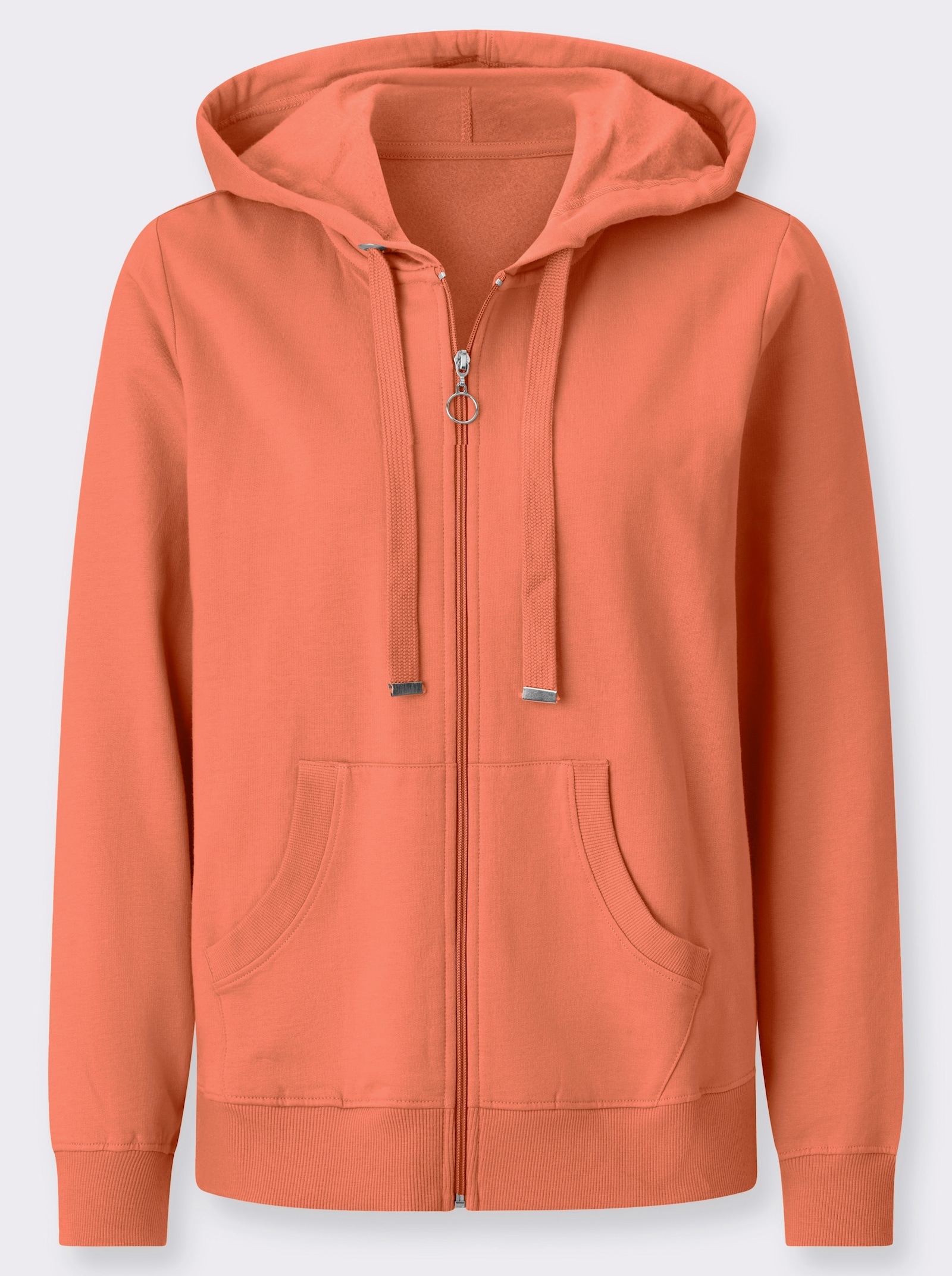 Sweatjacke mit Känguru-Taschen - papaya