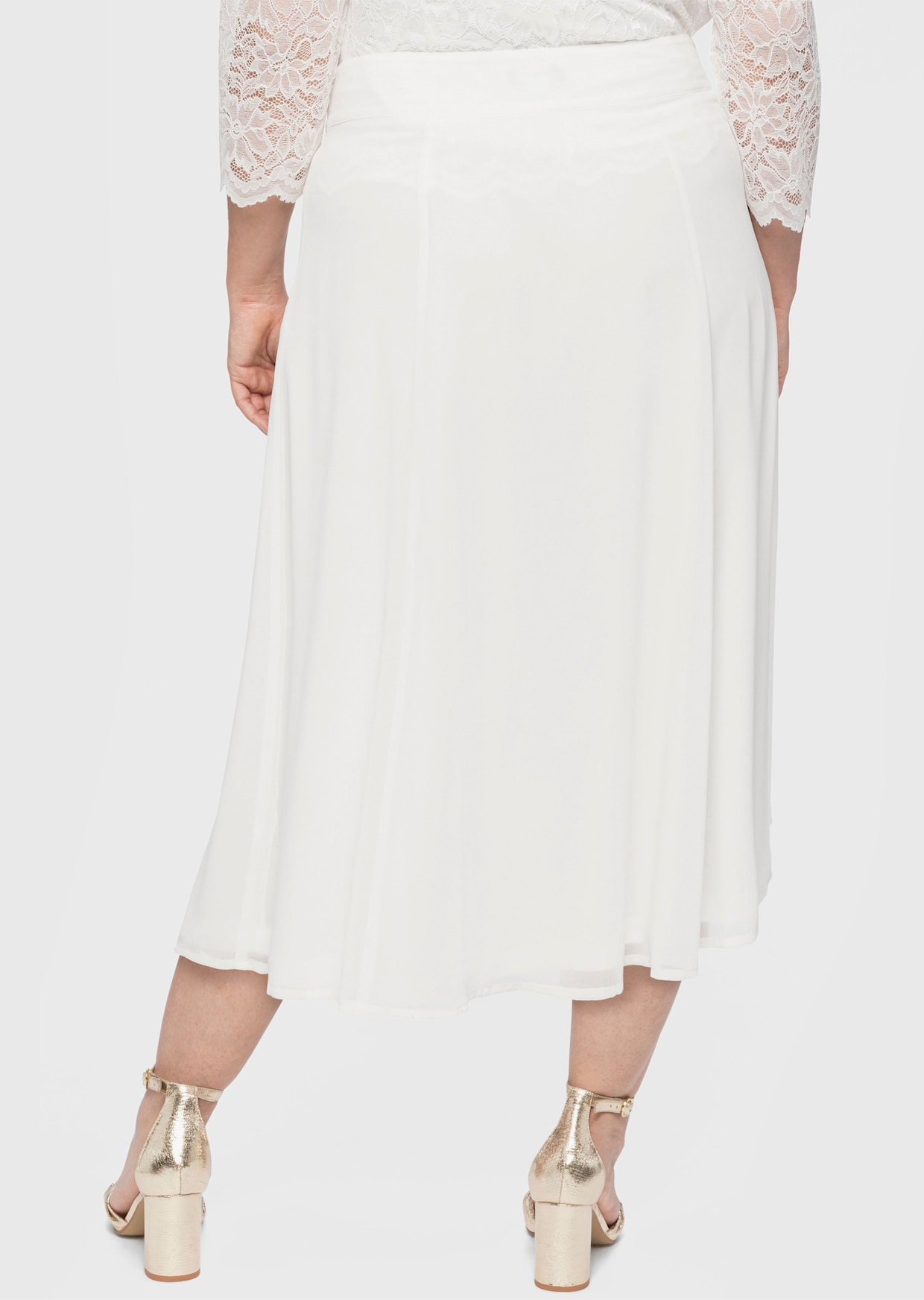 sheego Chiffon rok - offwhite