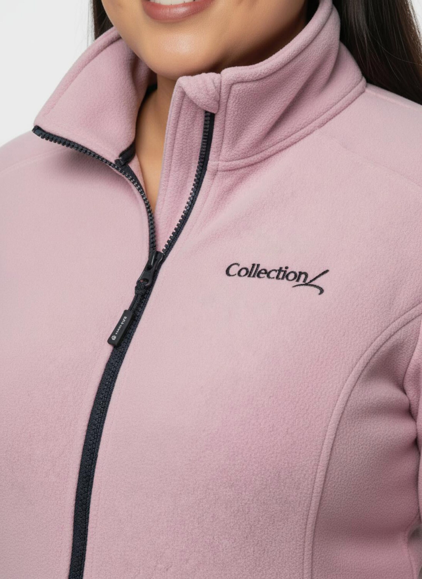 Fleecejacke mit Stickerei - rosé