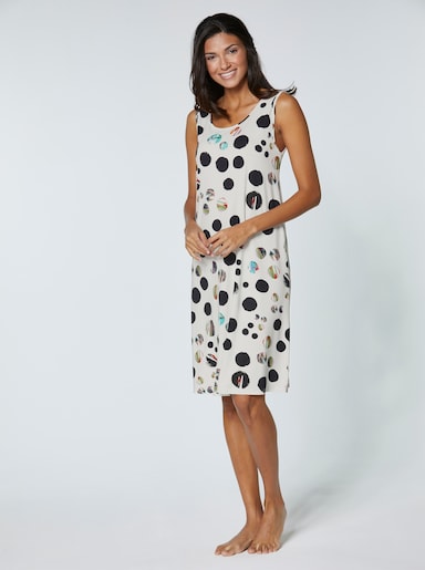 Sommerkleid mit Punkten - weiß-bedruckt