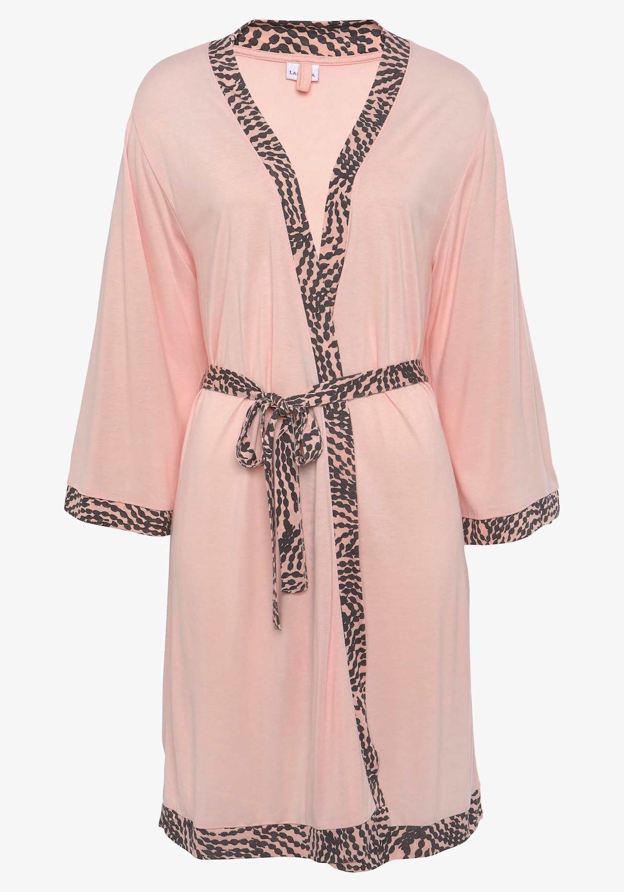 LASCANA Kimono - roze/antraciet gedessineerd