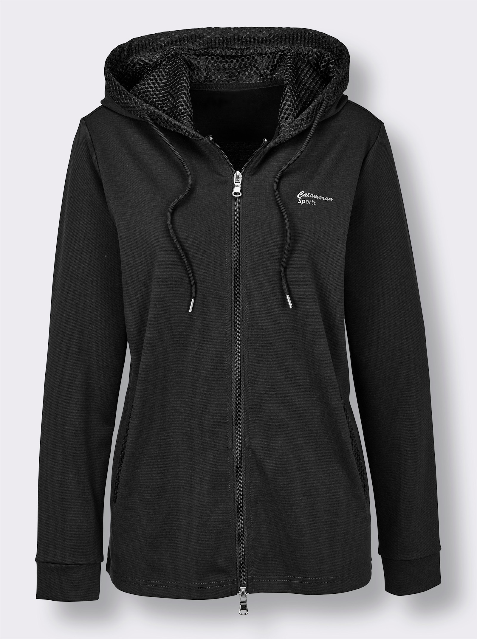 Catamaran Sports Funktionsjacke mit Mesh-Besatz - schwarz