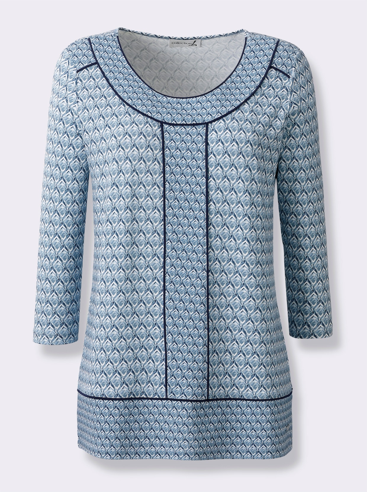 Shirt met ronde hals - bleu geprint