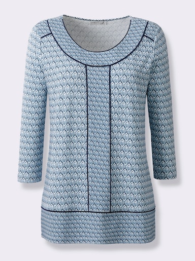 Rundhalsshirt - bleu-bedruckt