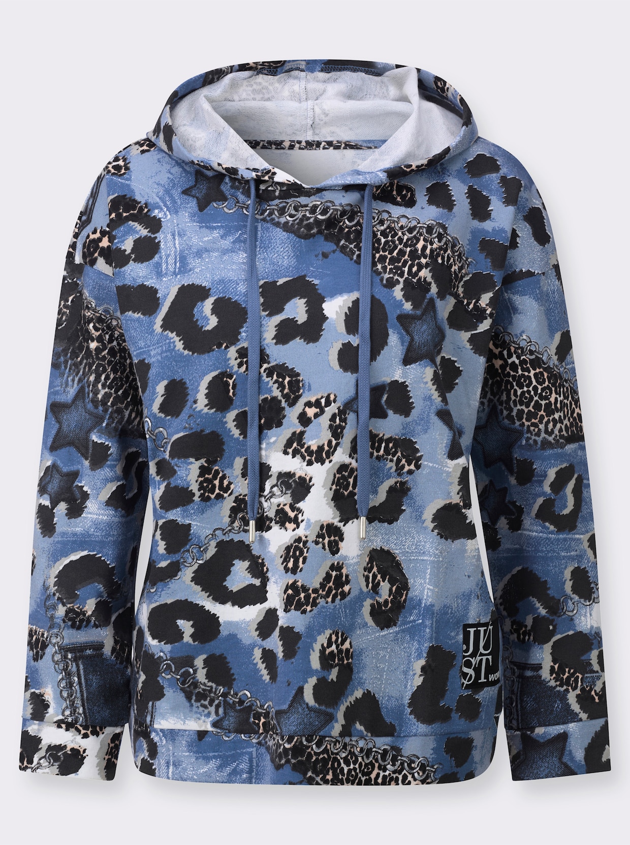 Sweatshirt - jeansblau-bedruckt