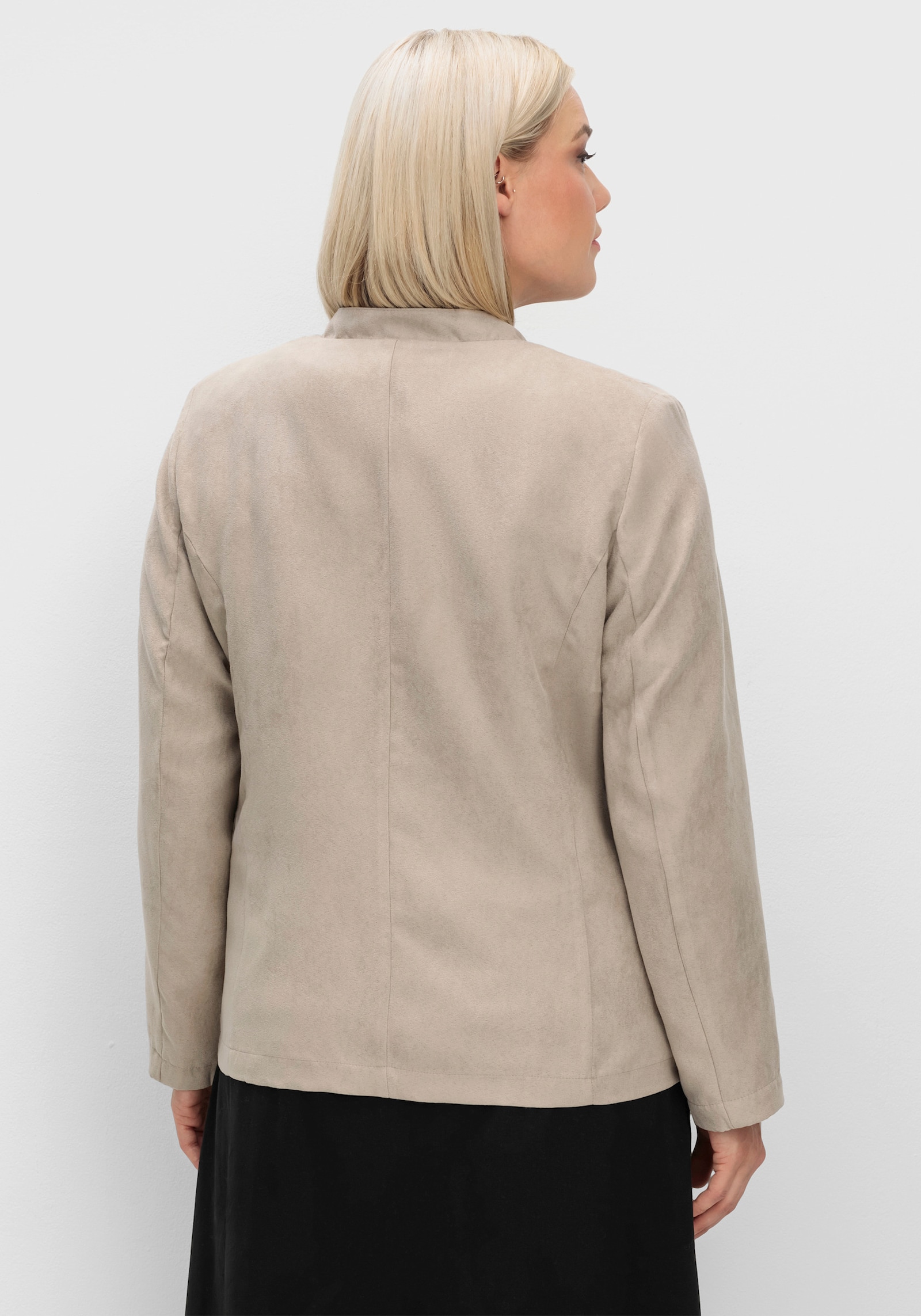 Blazer aus Veloursleder-Imitat - stein