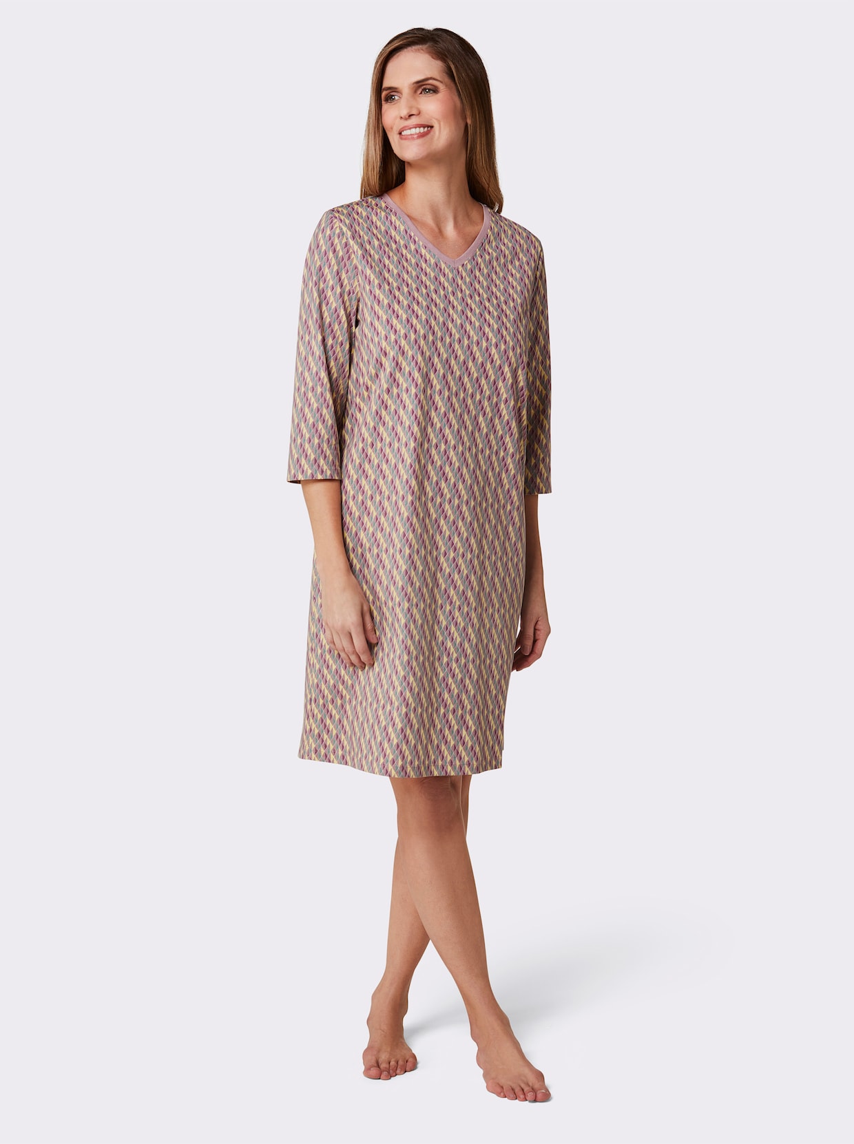 wäschepur Sleepshirt - mauve-violett-bedruckt