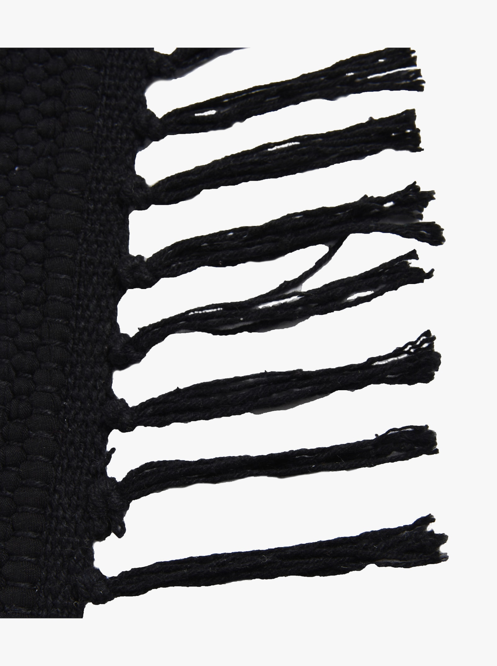 Theko Handwebteppich - schwarz