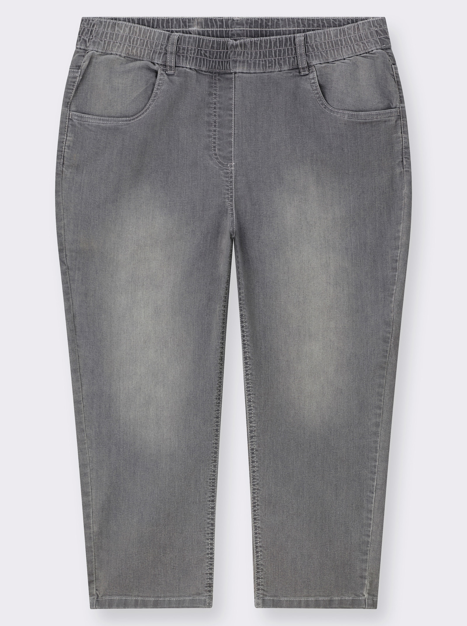 7/8-Jeans mit Reißverschluss-Blende - grey-denim