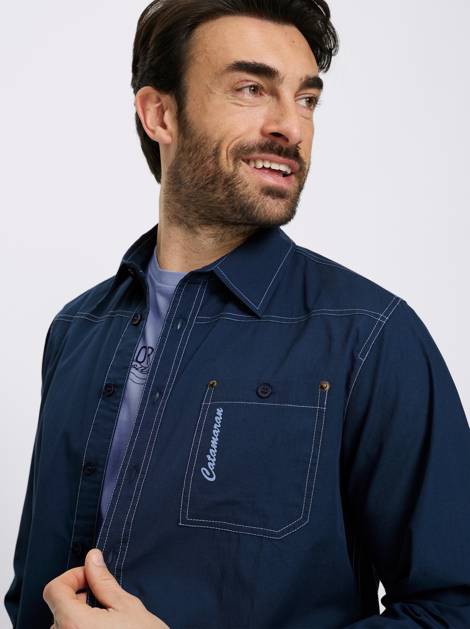 Catamaran Hemd mit Shirt im Set - dunkelblau + bleu