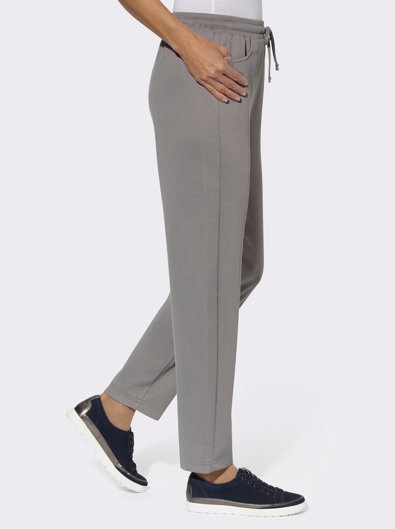 Schlupfhose in Ripp-Qualität - grau
