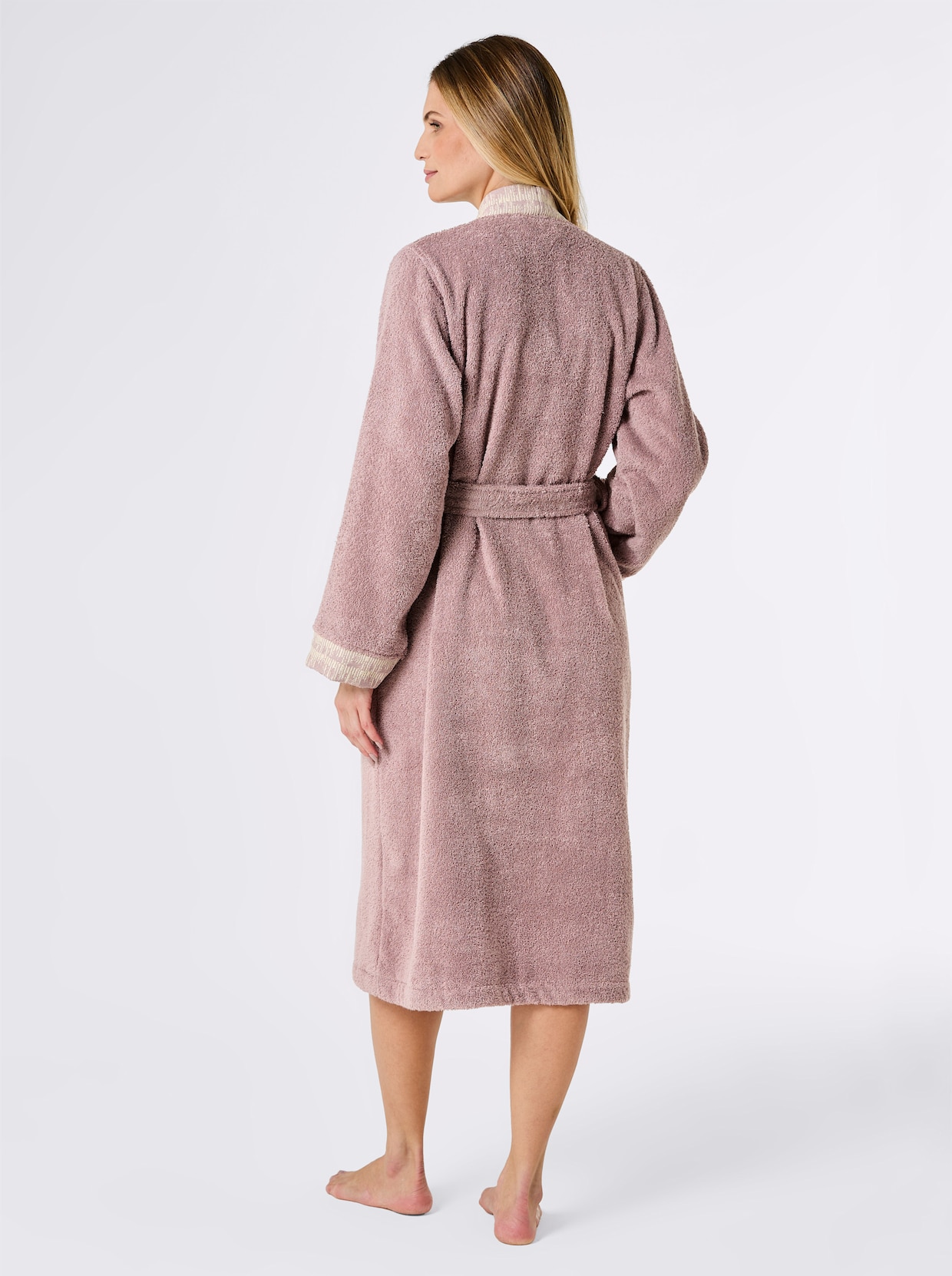 Plantier Badjas - mauve/ecru
