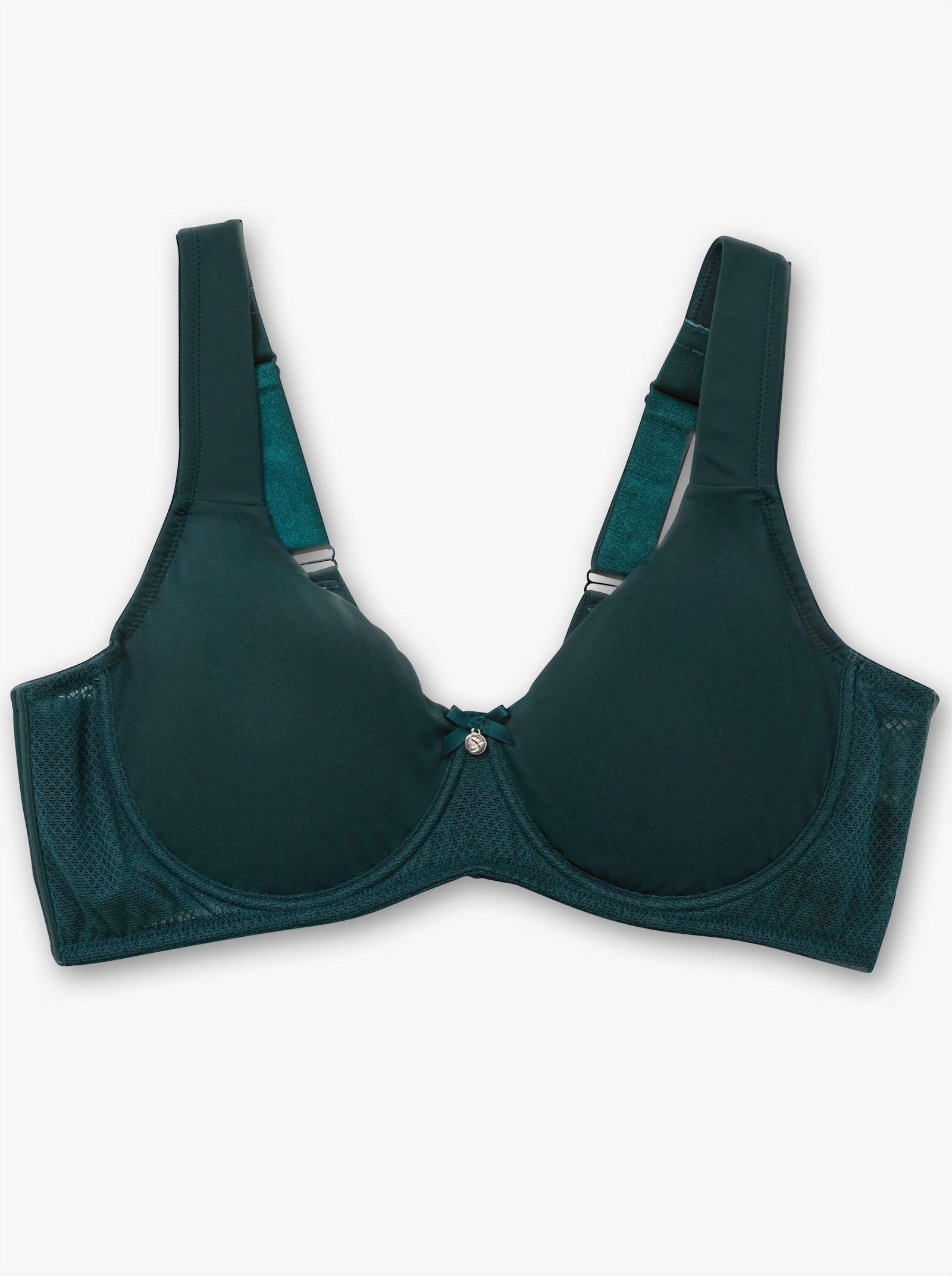 sheego Bügel-BH mit nahtlosen Cups - tiefgrün
