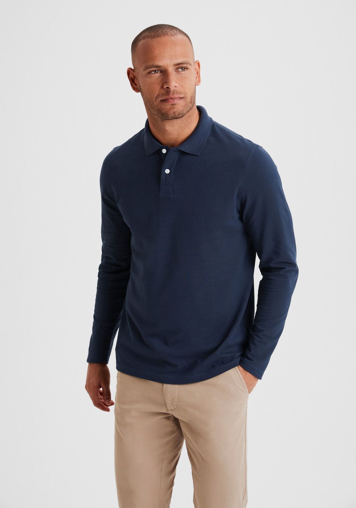 Beachtime Langarm-Poloshirt - marine