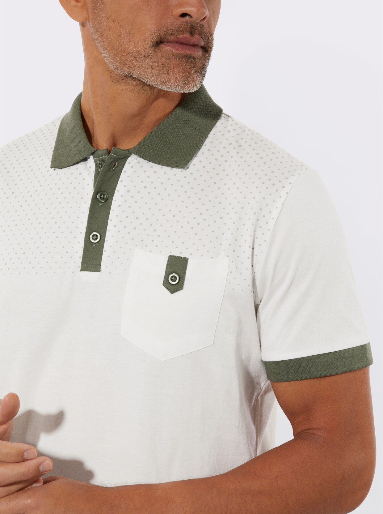 Poloshirt - ecru-khaki