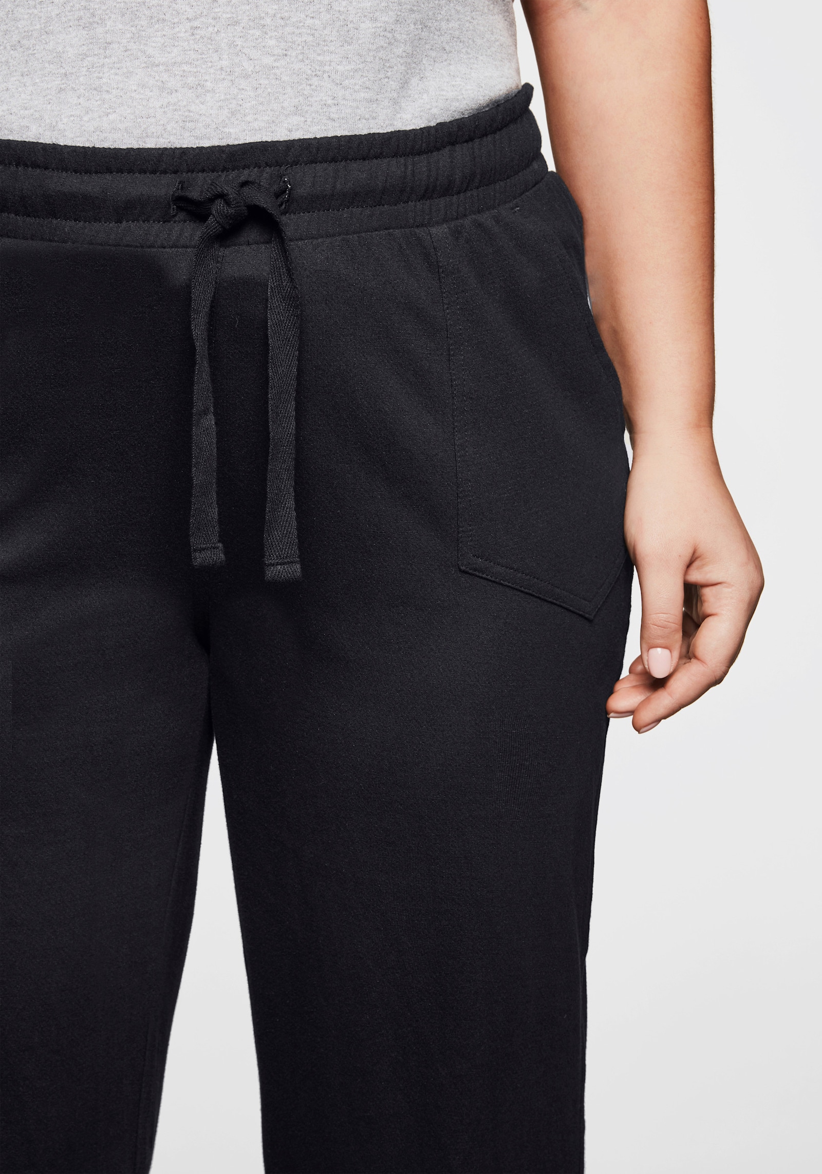 sheego 3/4-Hose mit Schlupfbund, aus Jersey - schwarz