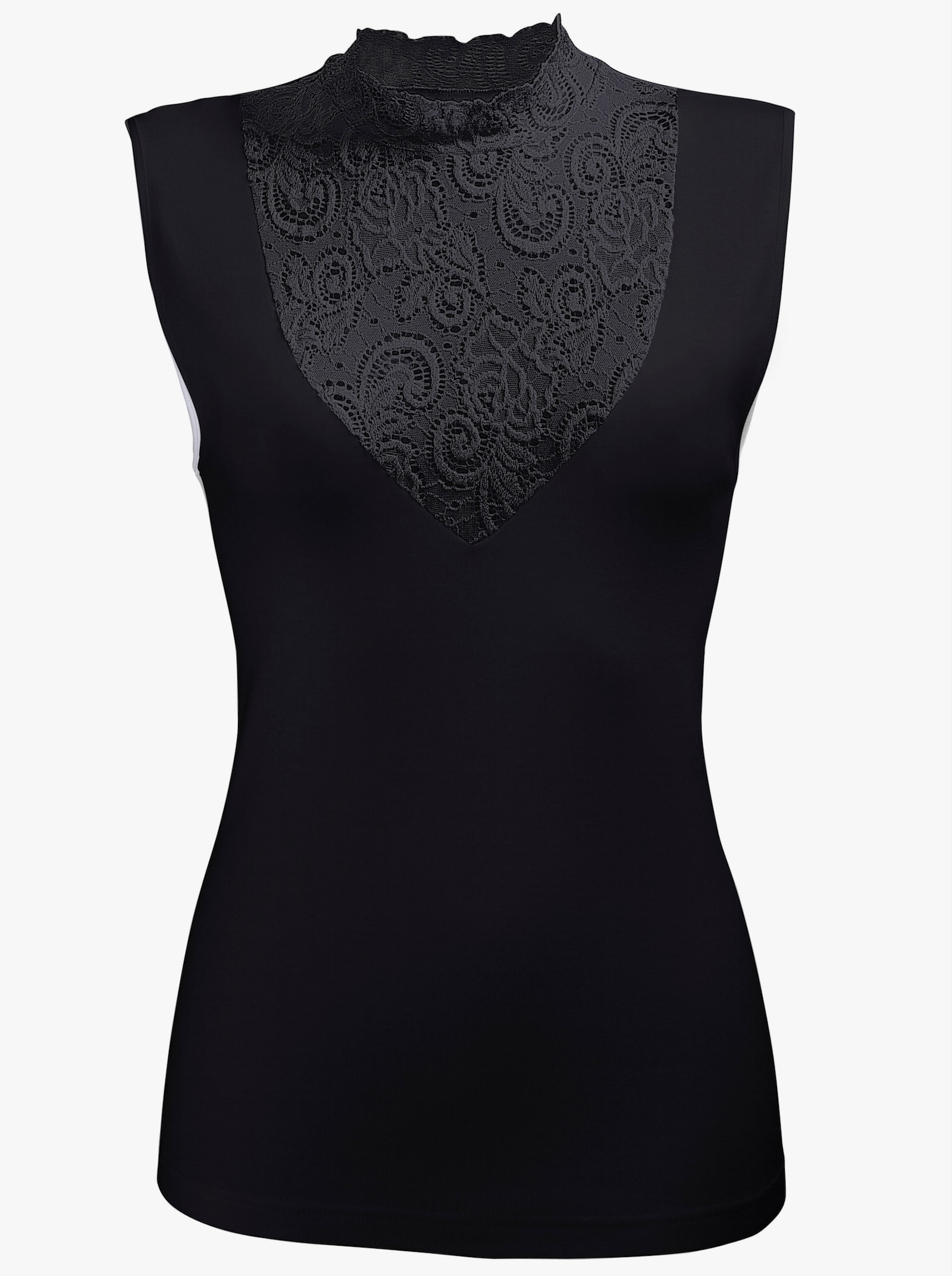 Nina von C. Elegant linne med ståkrage - svart