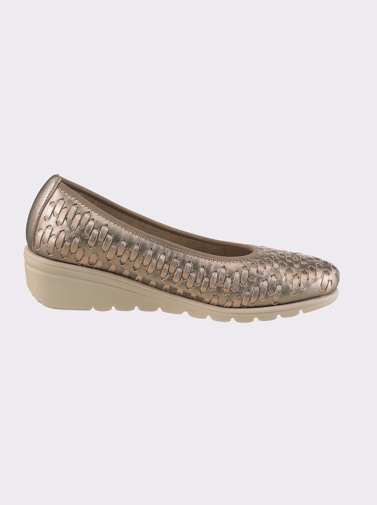 airsoft modern+ Ballerina mit Flechtmuster - bronzefarben