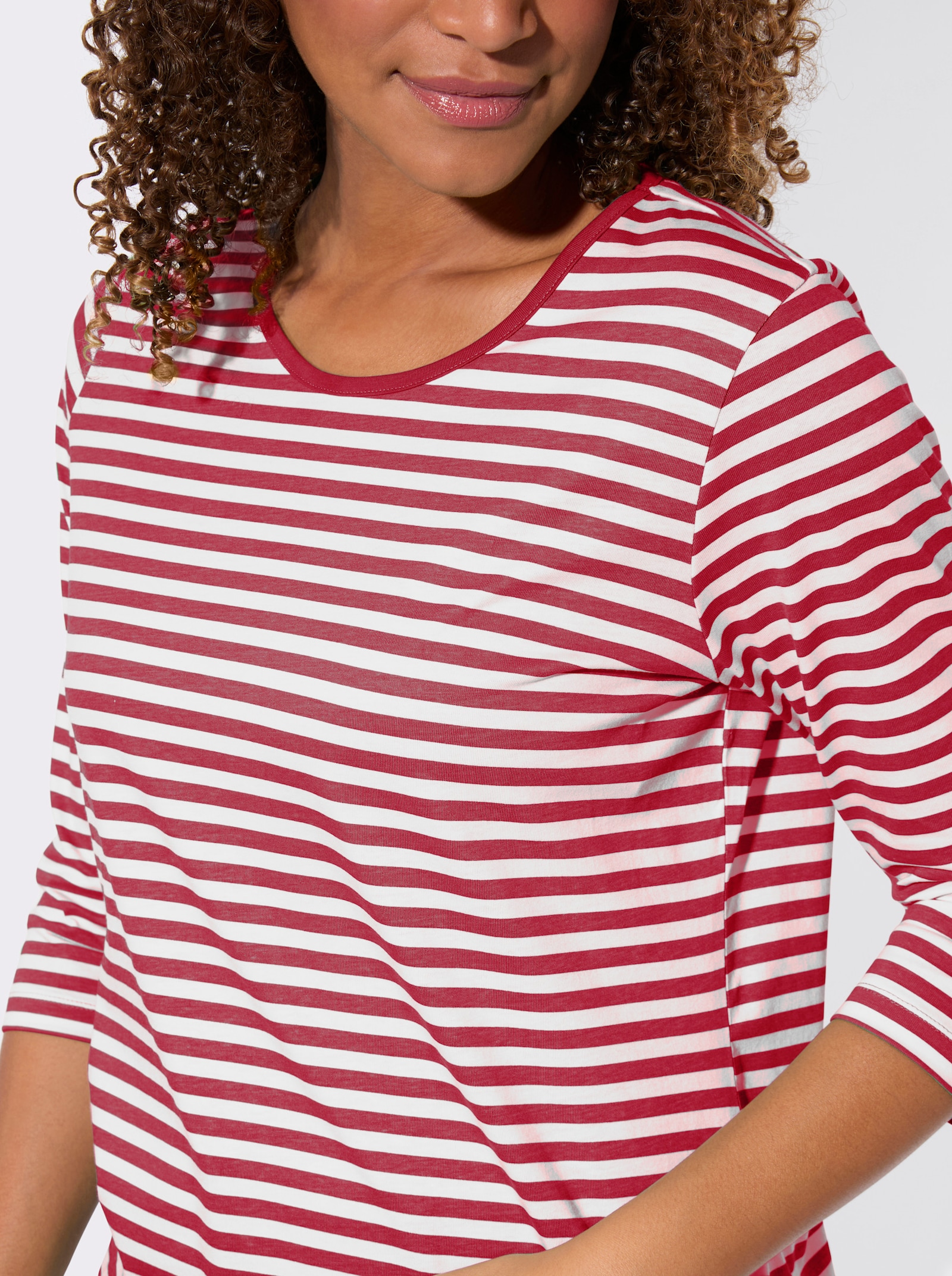 Shirt-Set mit 3/4-Ärmeln - rot
