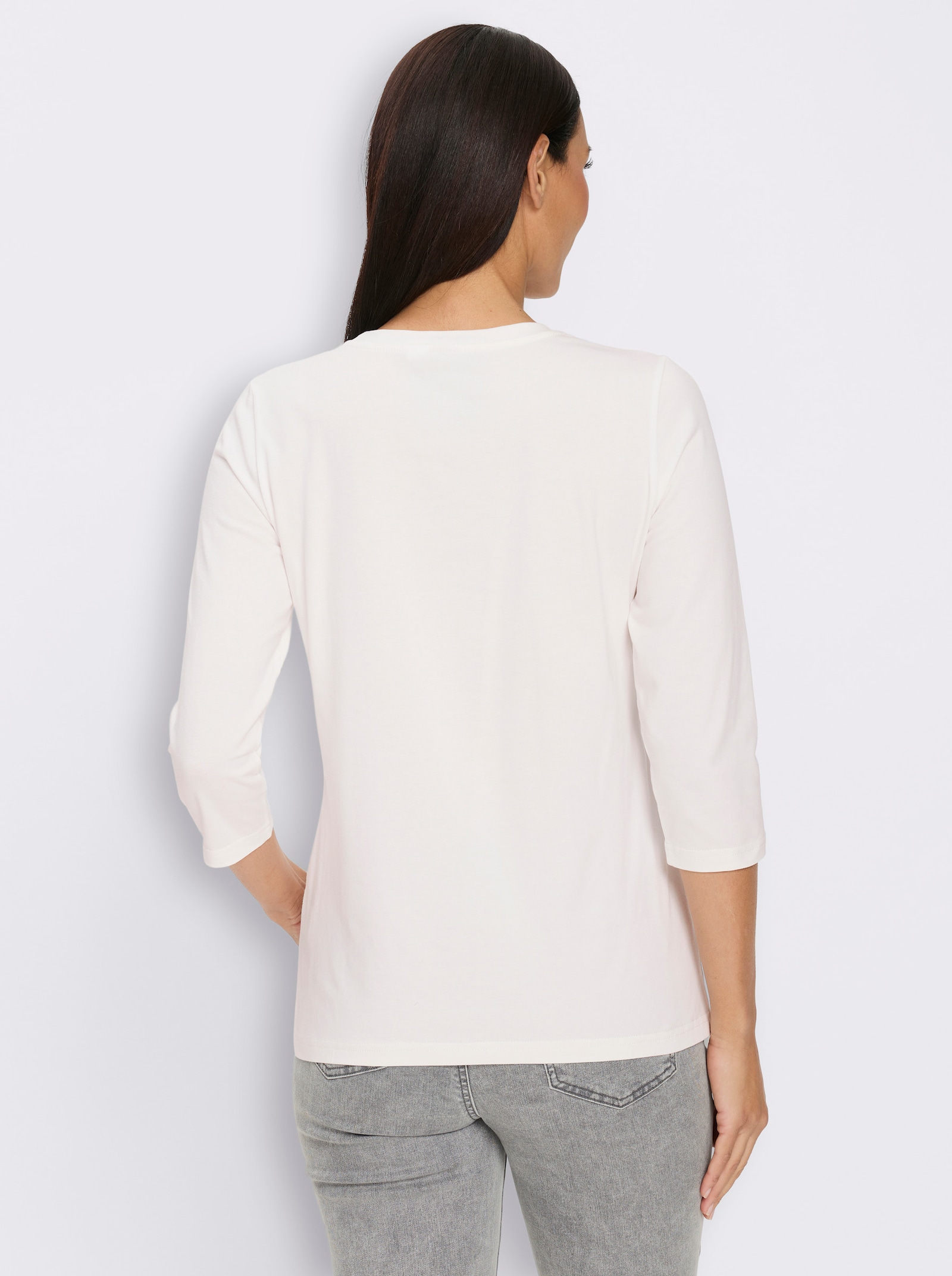 heine 3/4-Arm-Shirt mit Lettering-Print - ecru