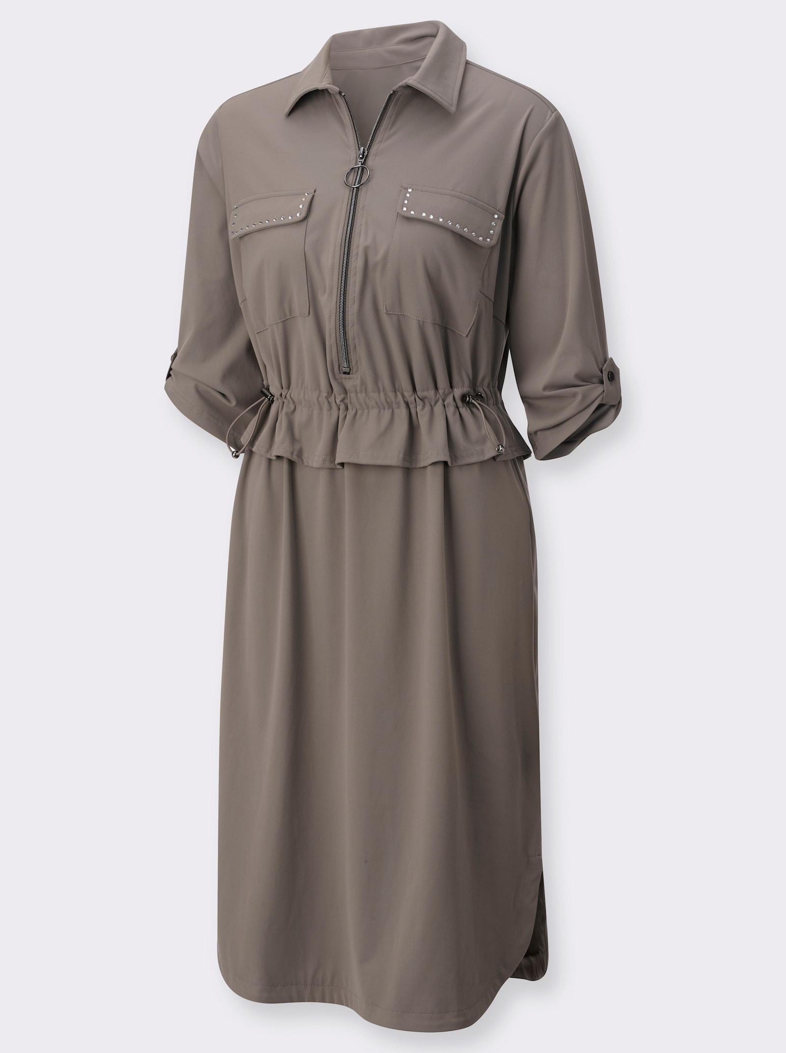 Polokleid in lässiger Form - taupe