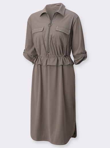 Polokleid in lässiger Form - taupe