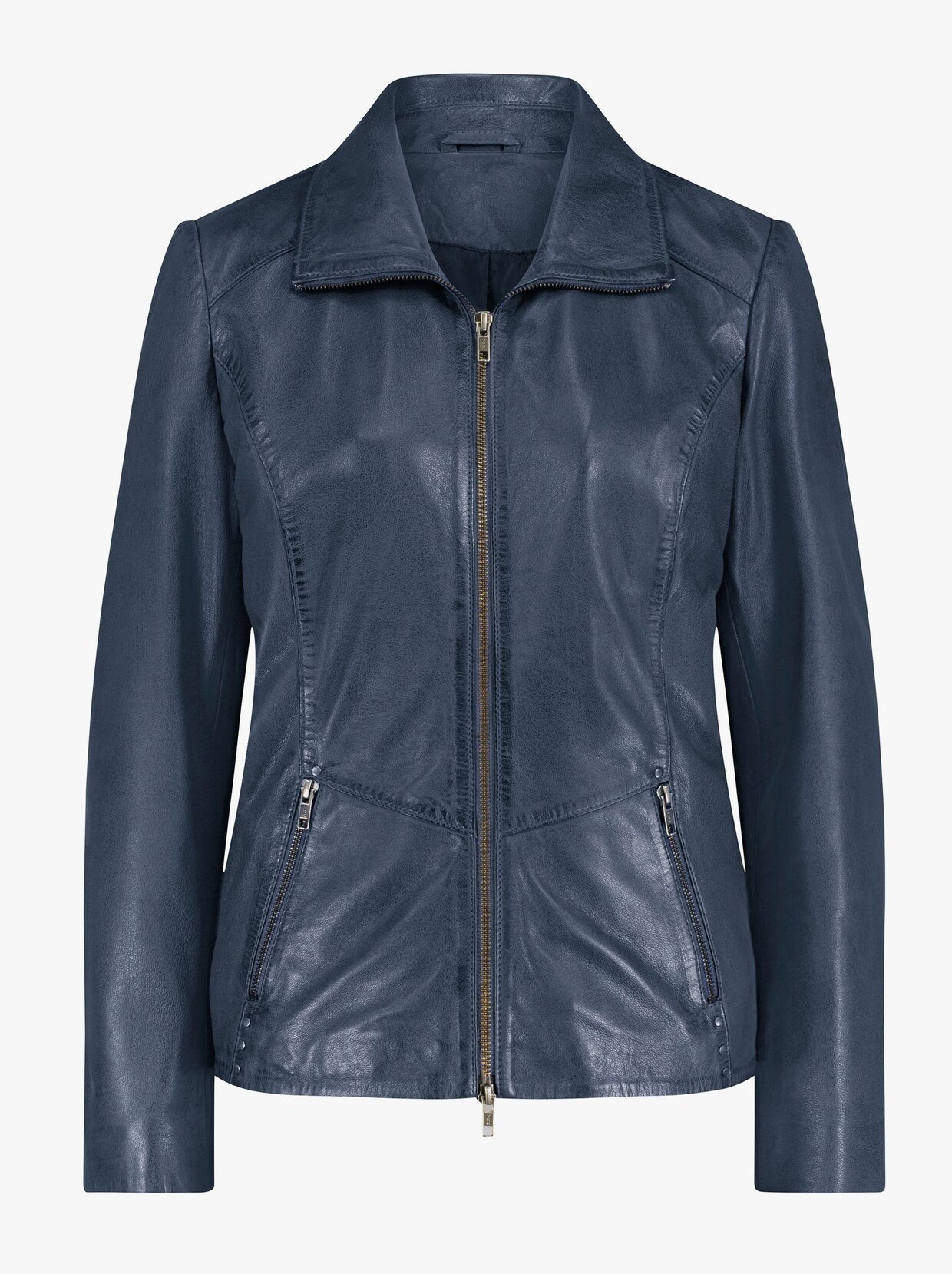 Mainpol Lederjacke - rauchblau