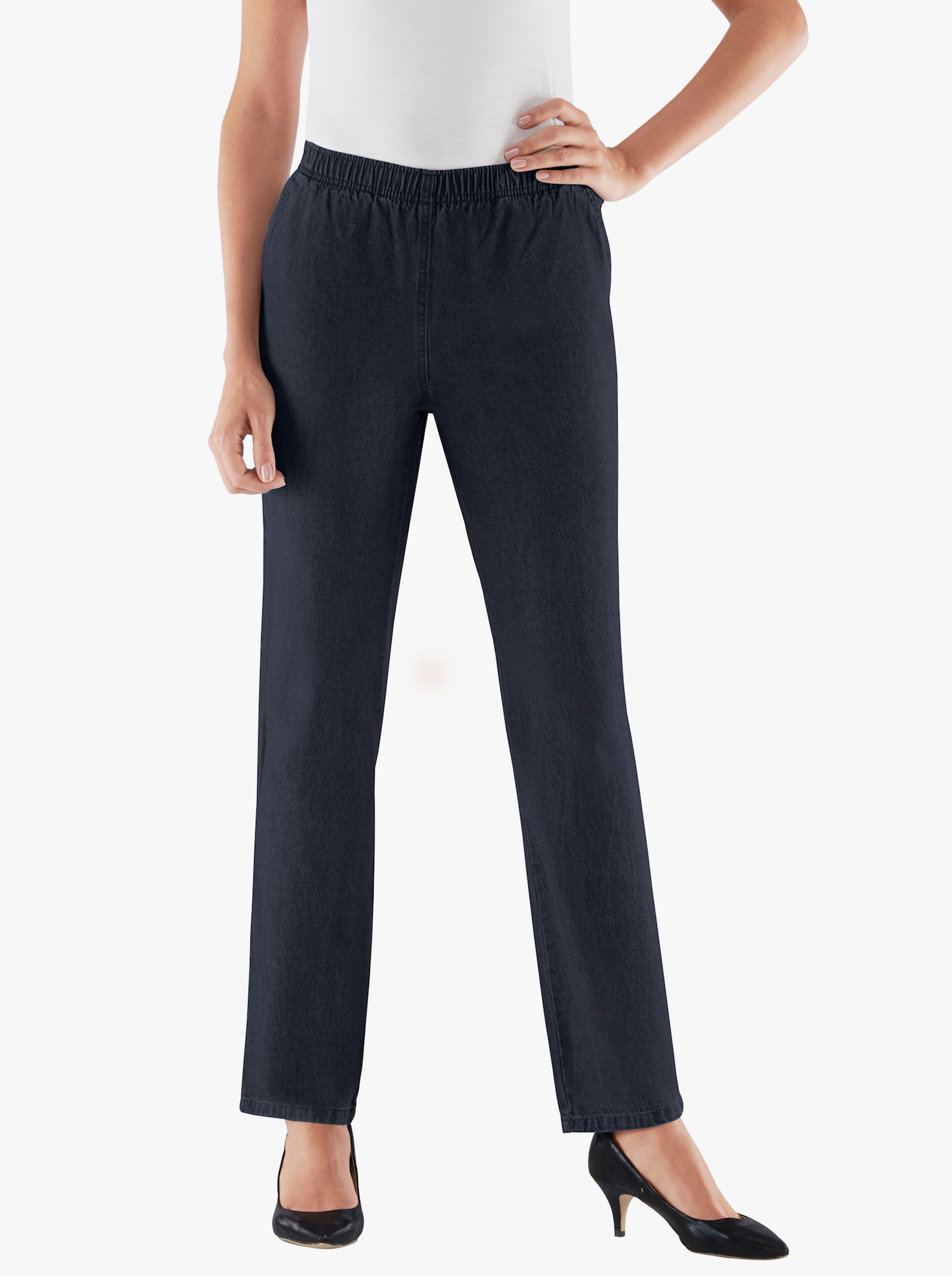 Navlékací džíny se dvěma bočními kapsami - námořnická modrá