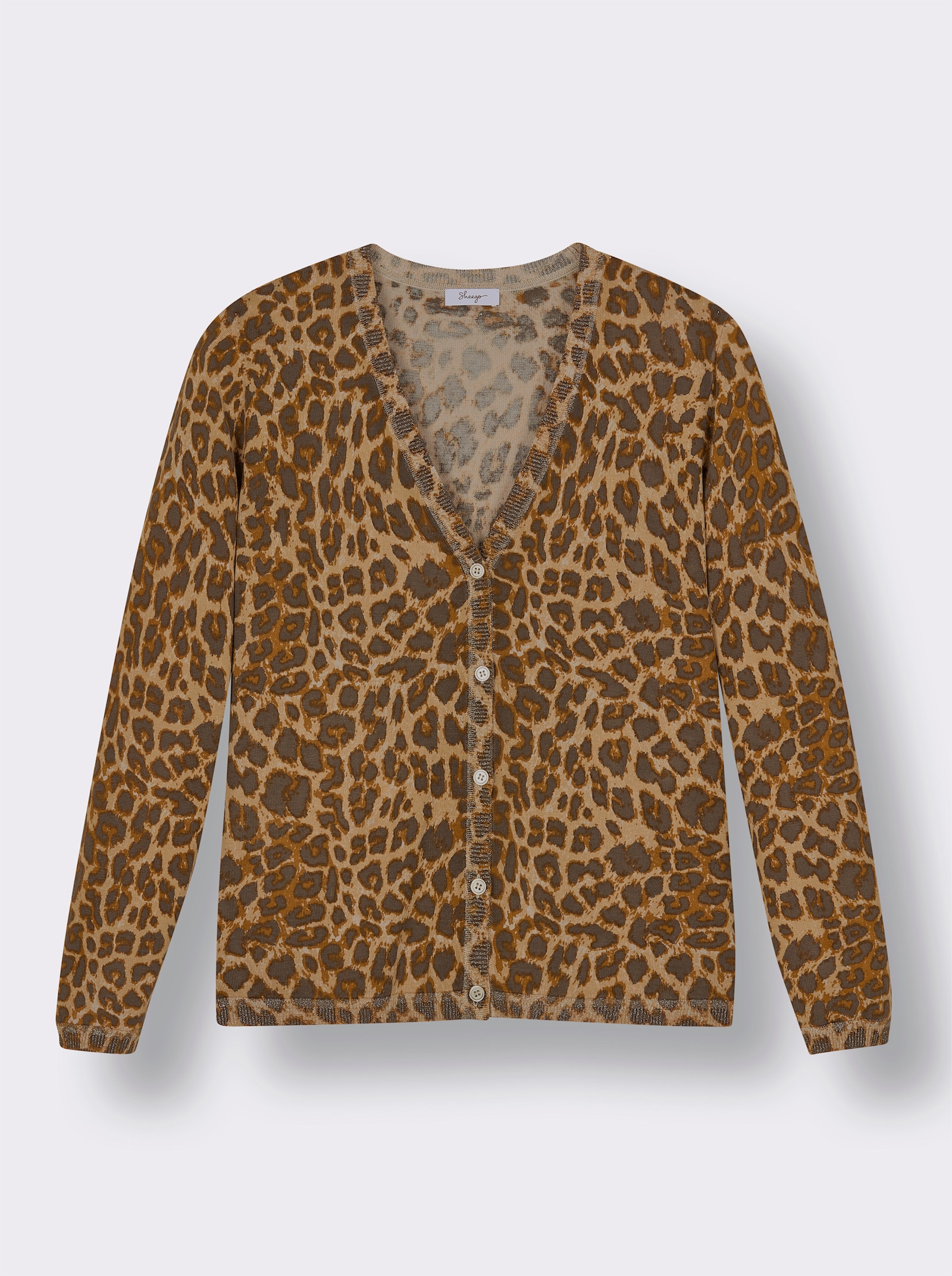 sheego Cardigan mit Animalmuster - camel-schoko-bedruckt