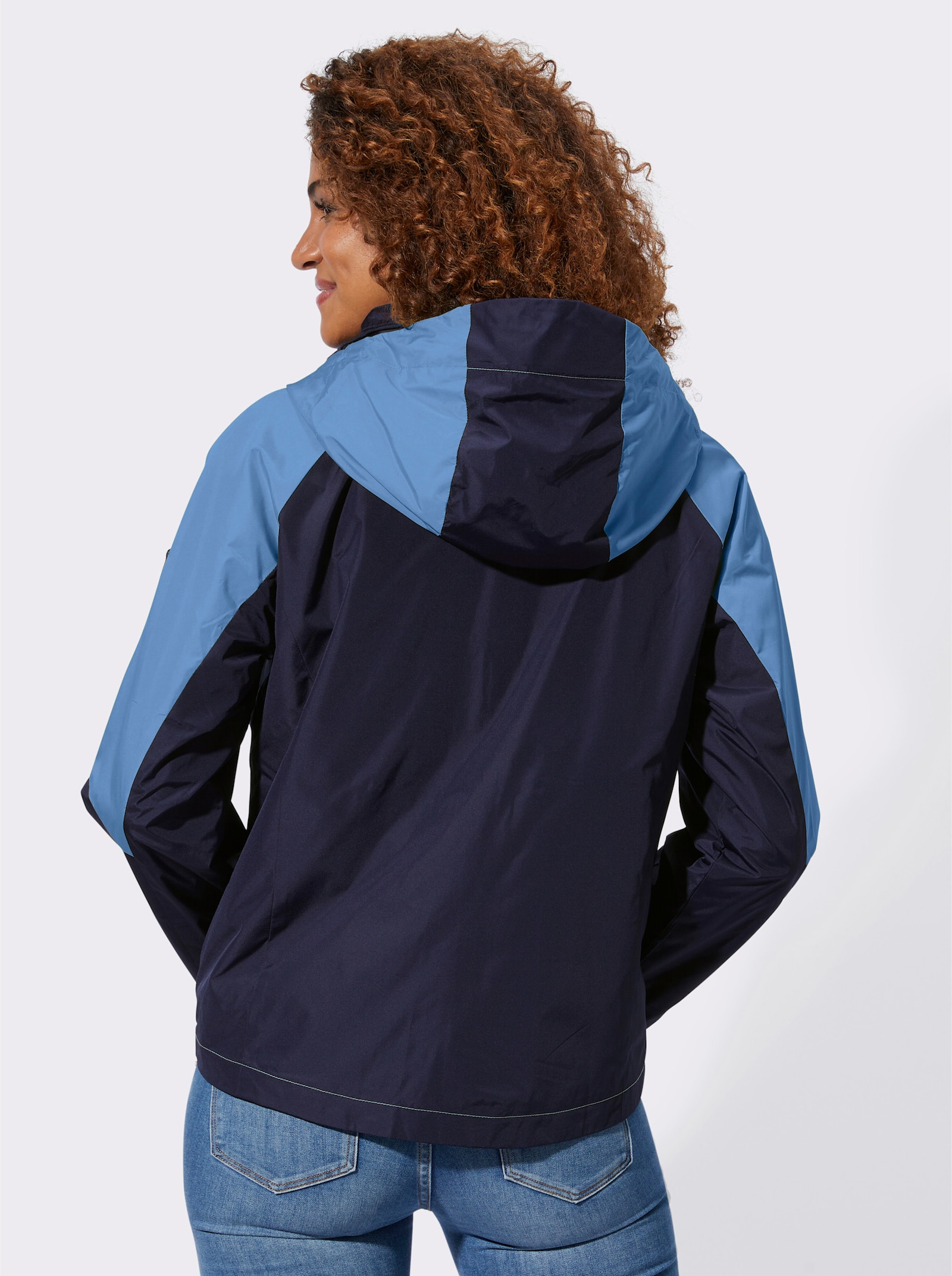 Funktionsjacke mit Fleecefutter im Kragen - mittelblau-marine