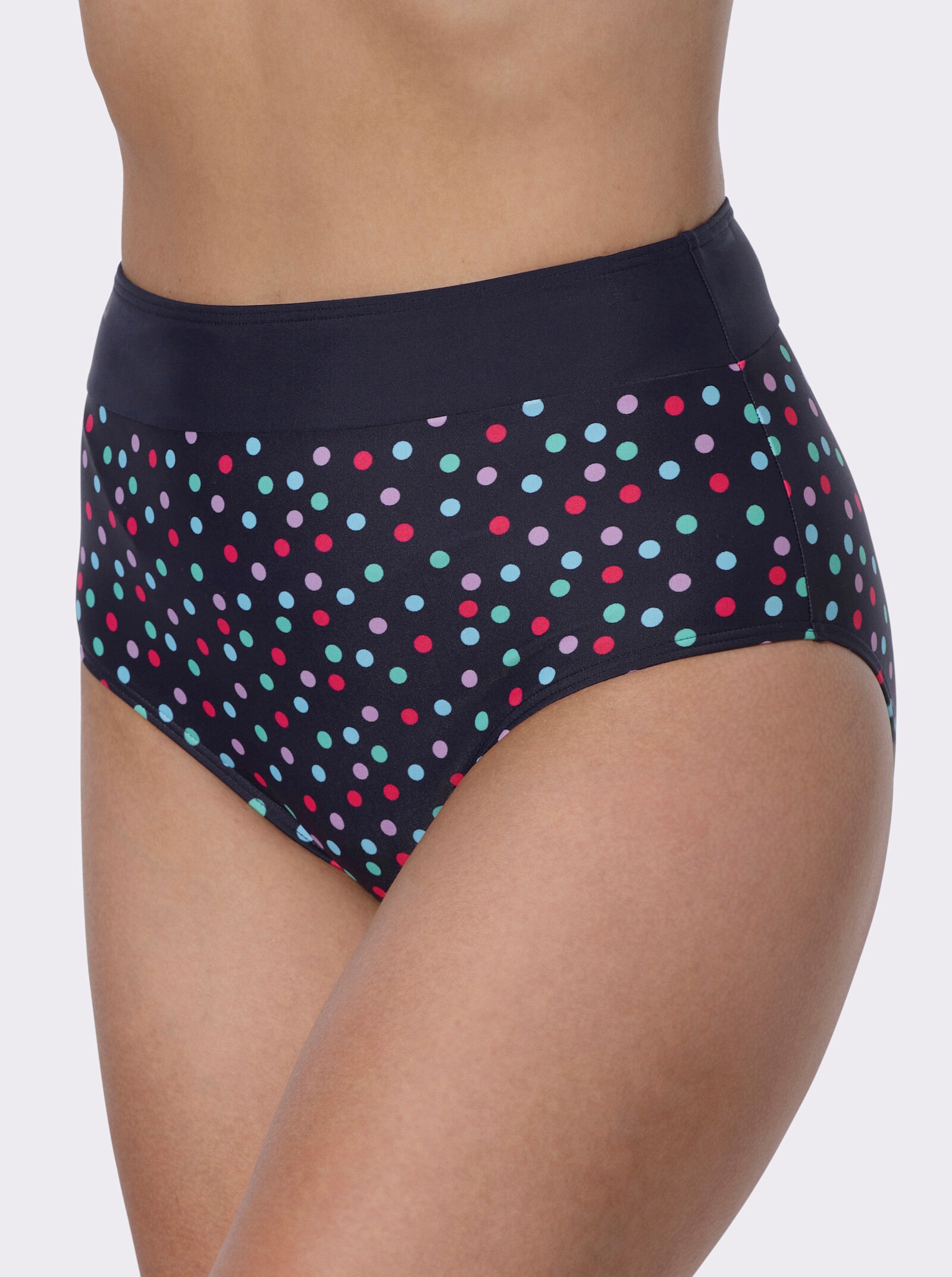 Bikinibroekje met aangestikte bies - marine/pink geprint