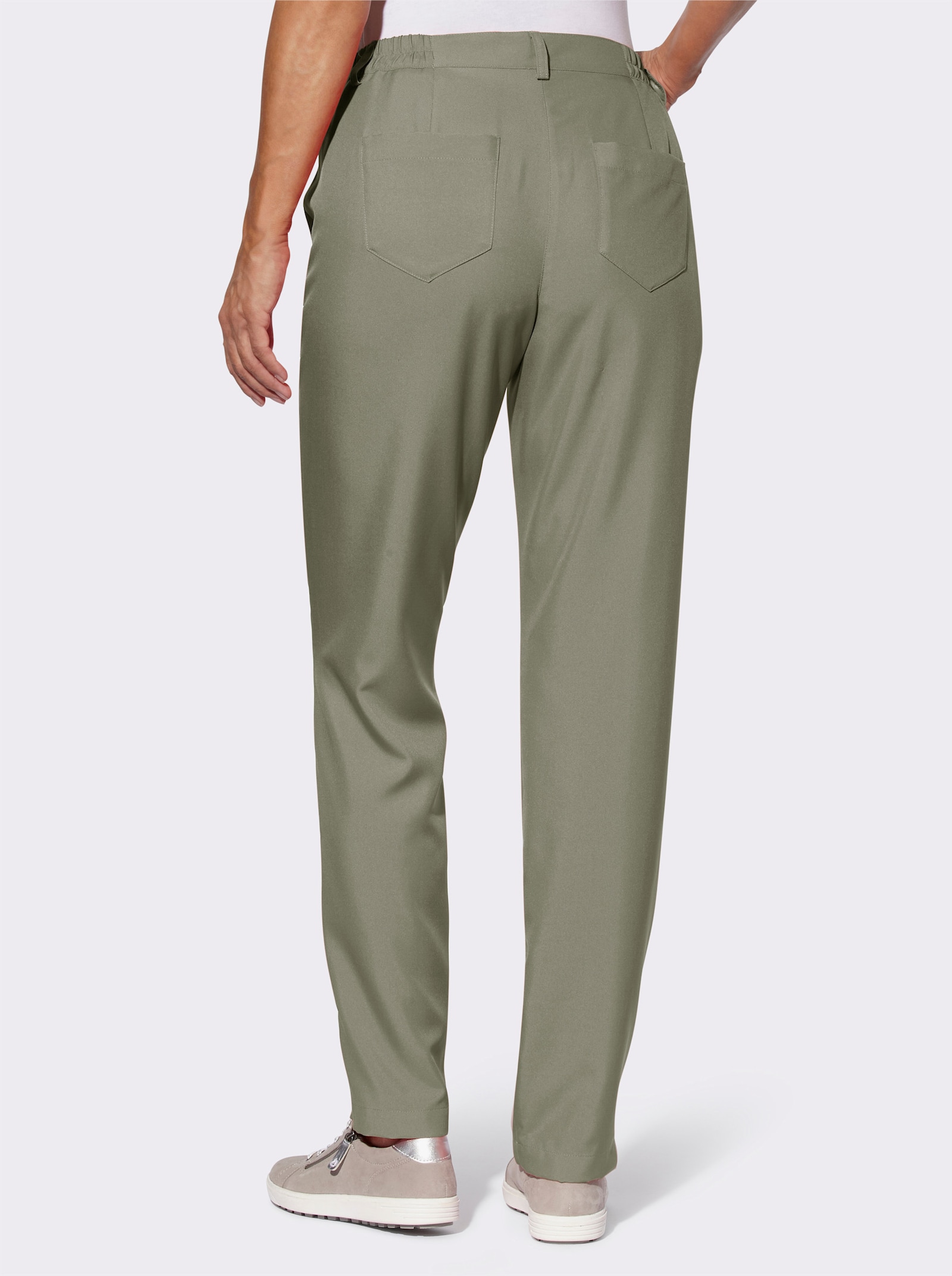 Broek met comfortband opzij - kaki