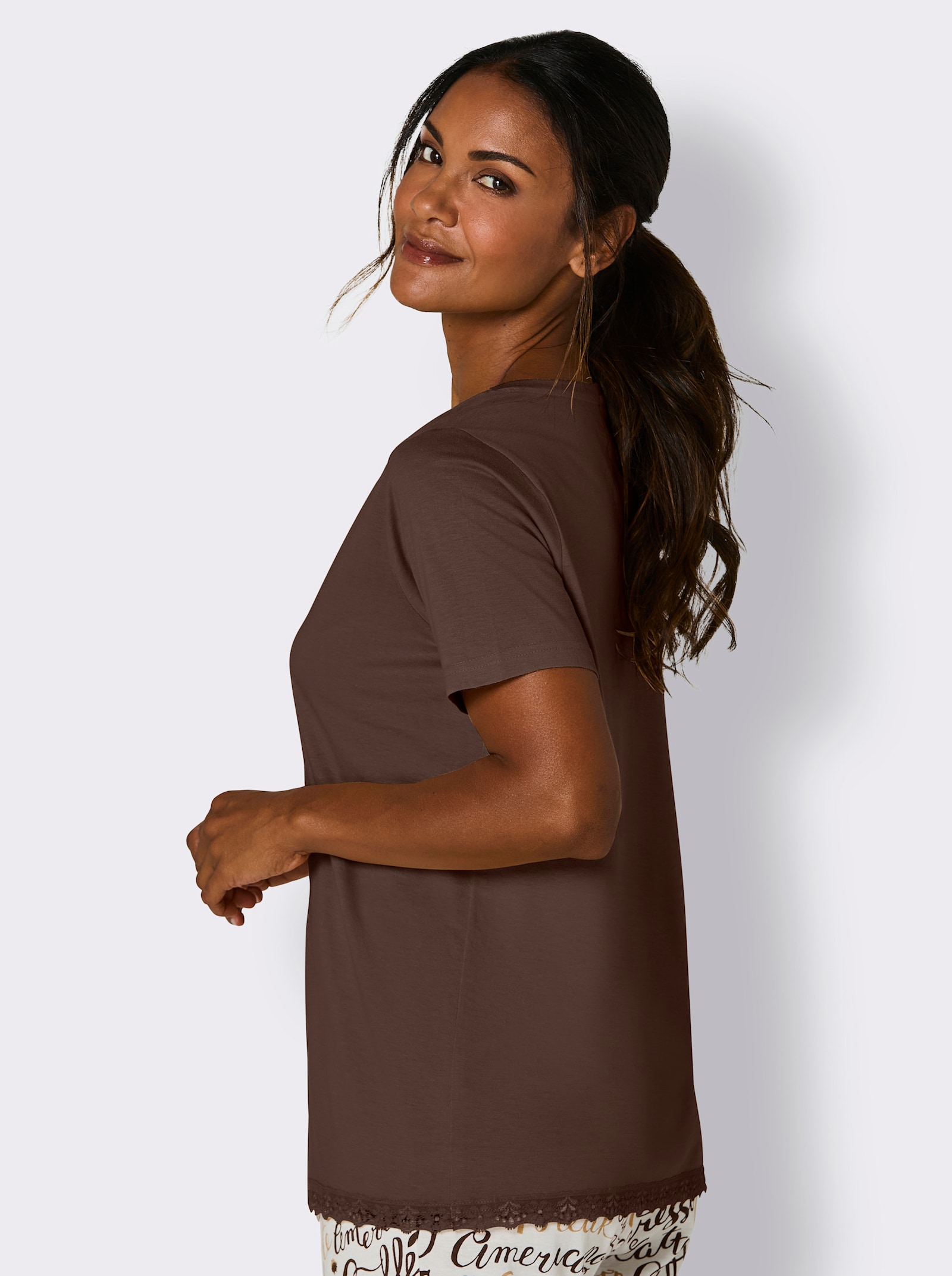 wäschepur Pyjama-T-shirt - chocolat