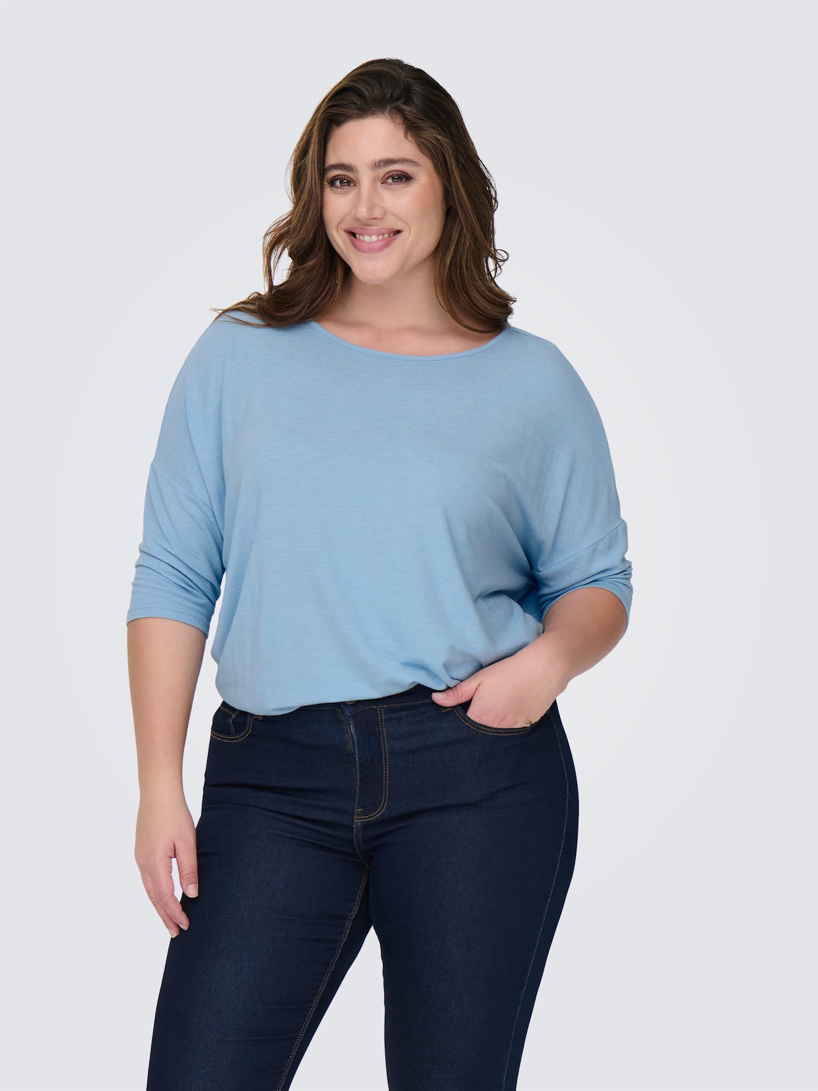 ONLY CARMAKOMA 3/4-Arm-Shirt - soft chambray