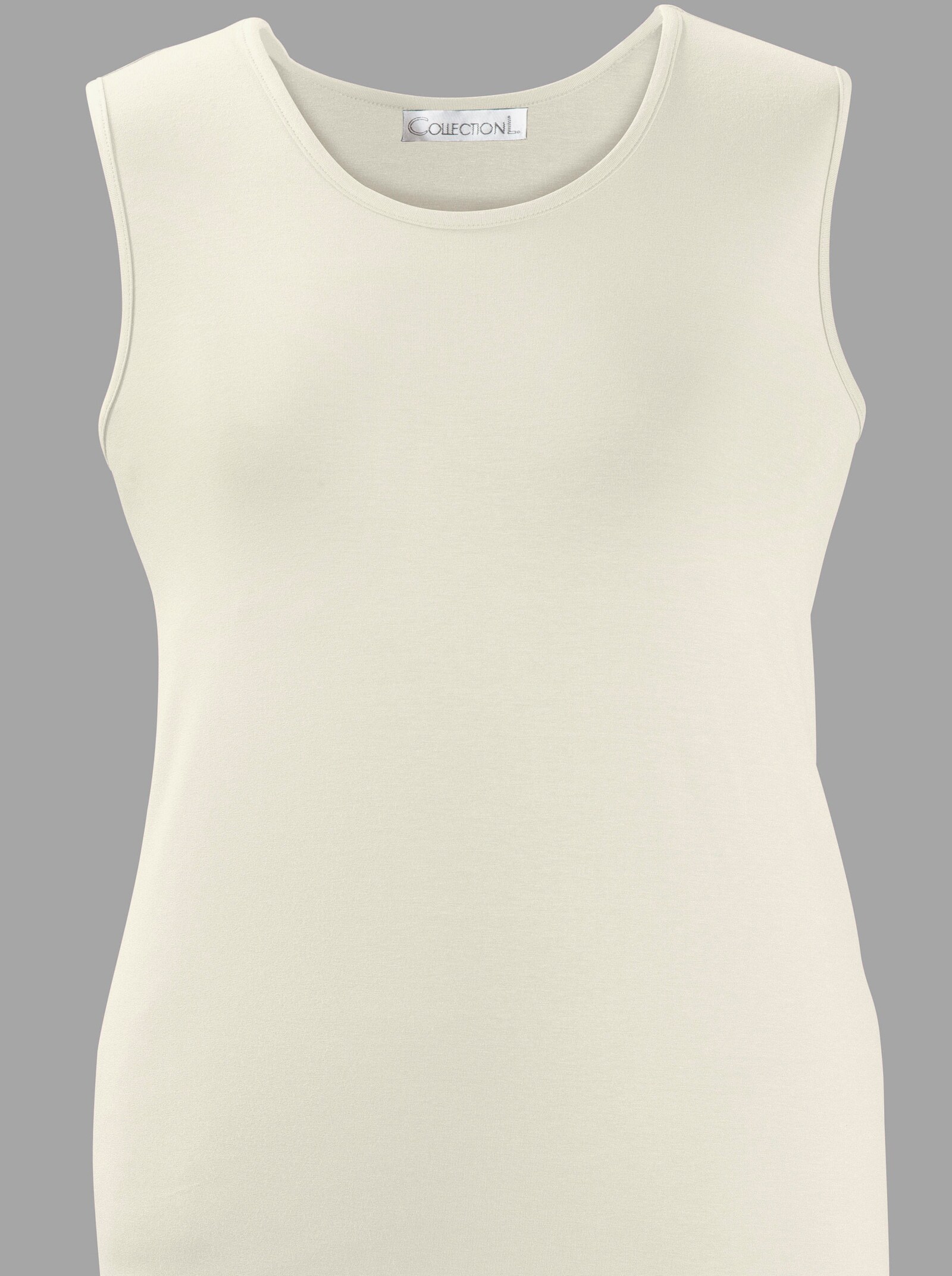 Top met ronde hals - ecru