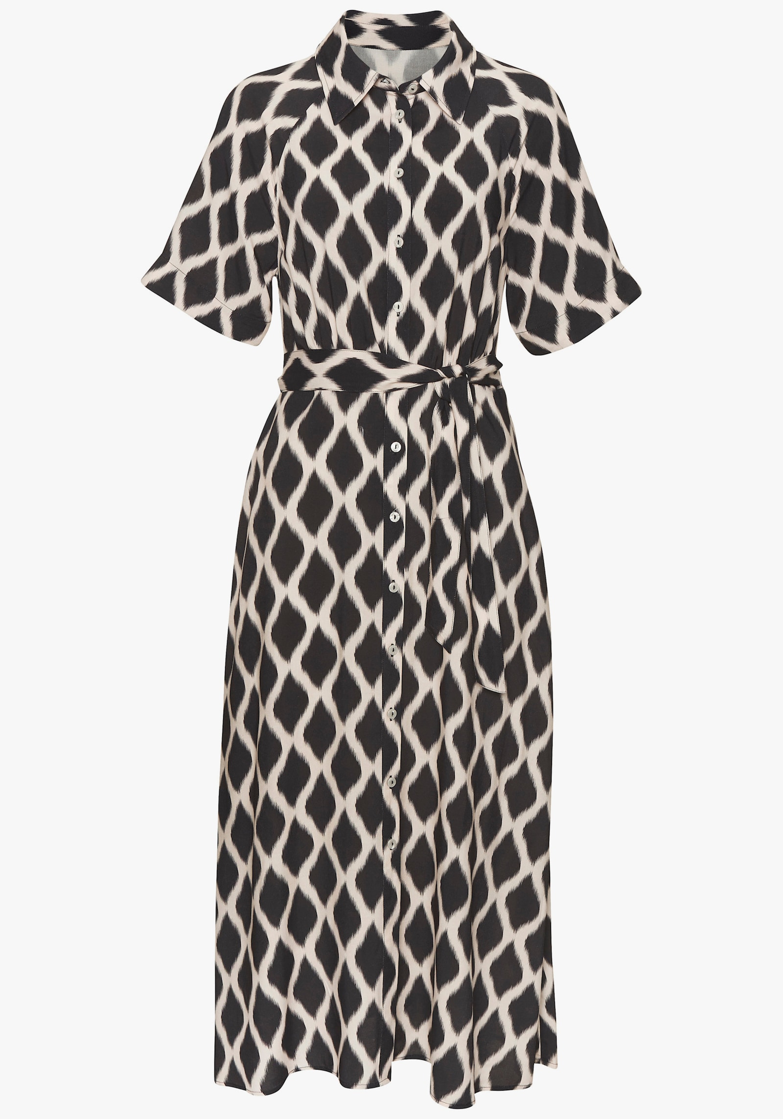 Vivance Hemdblusenkleid - schwarz-beige bedruckt